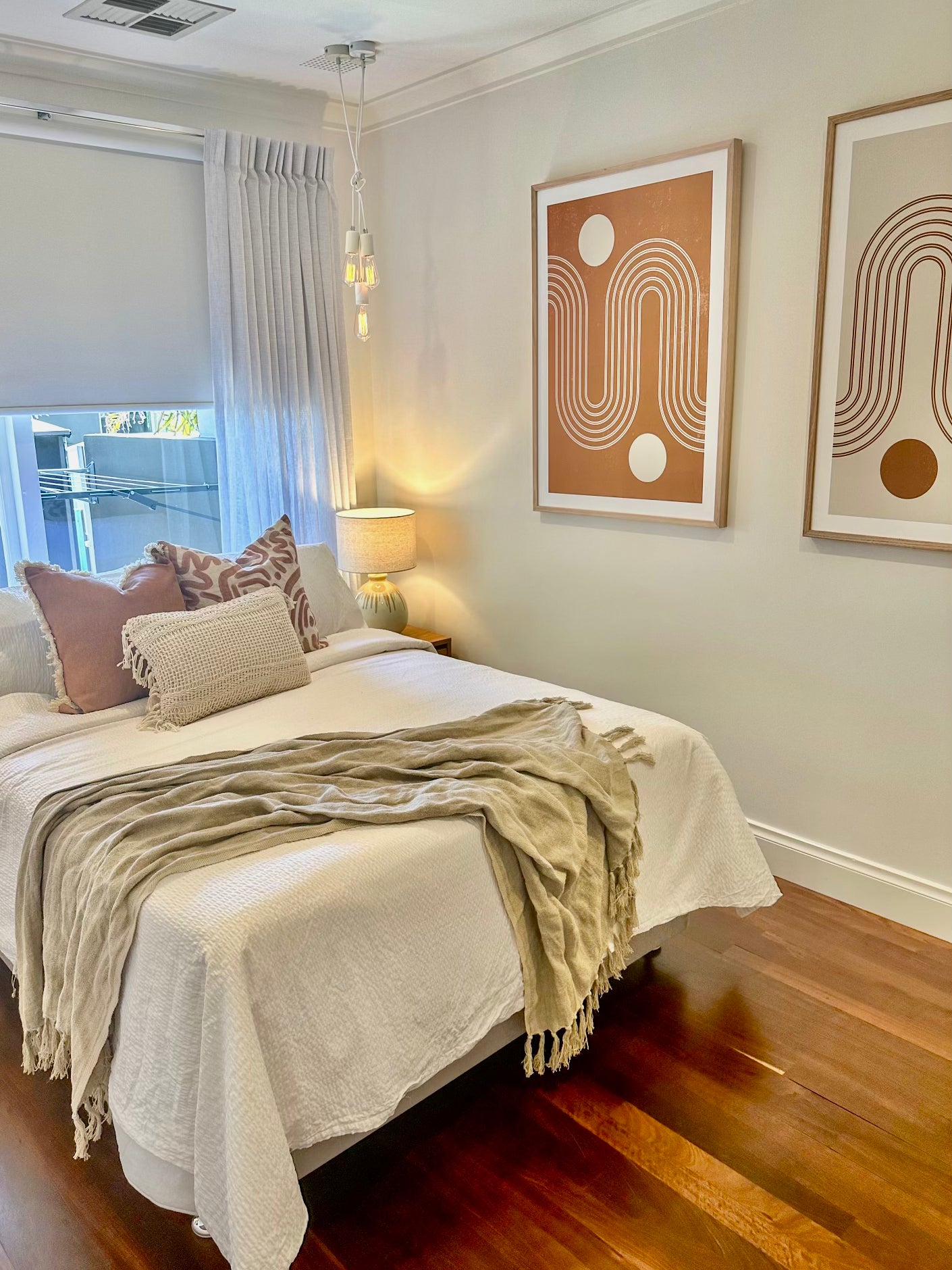 Framed Geometric in Tan Swirls - Print B