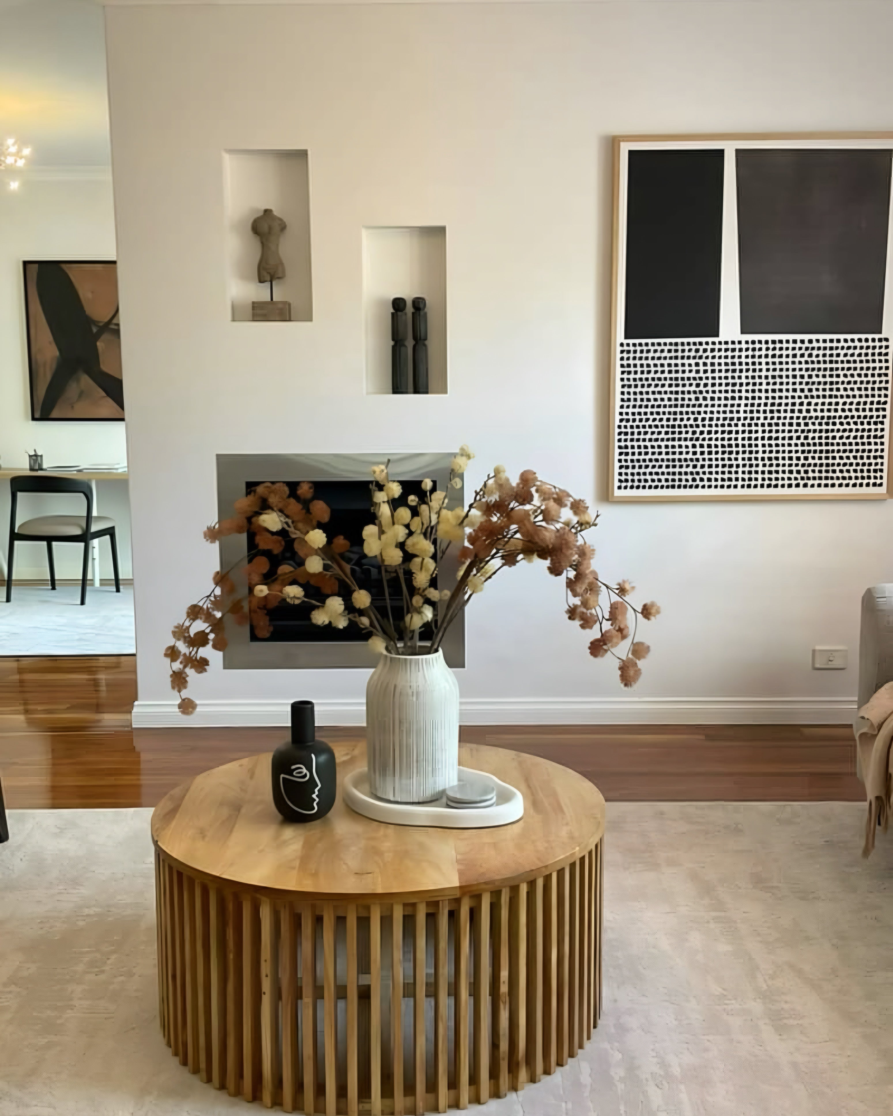 (HIRED) Framed - Boho Black, Dark Brown & Dots