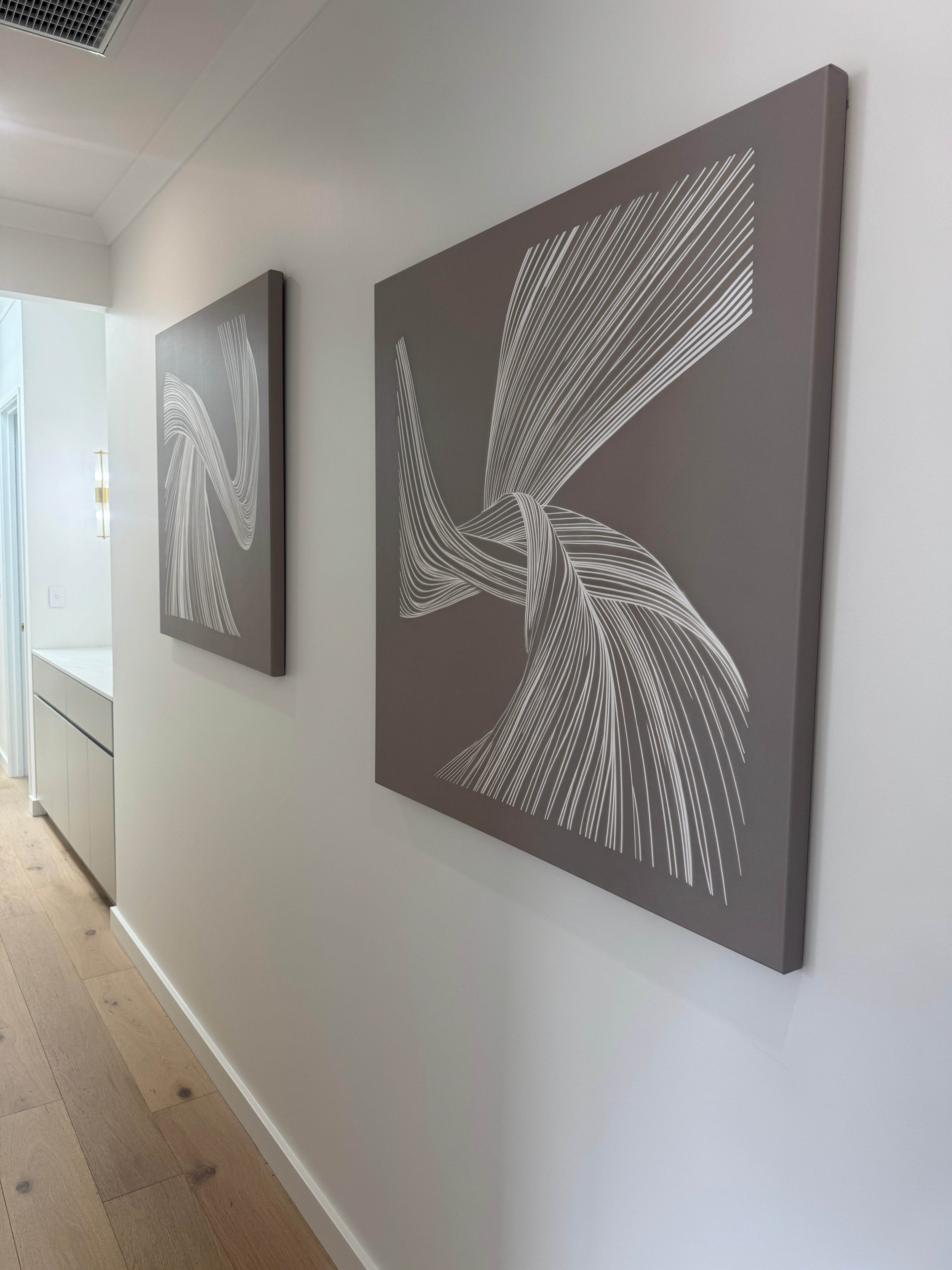 (HIRED)Framed - Taupe Line Drawing Duo