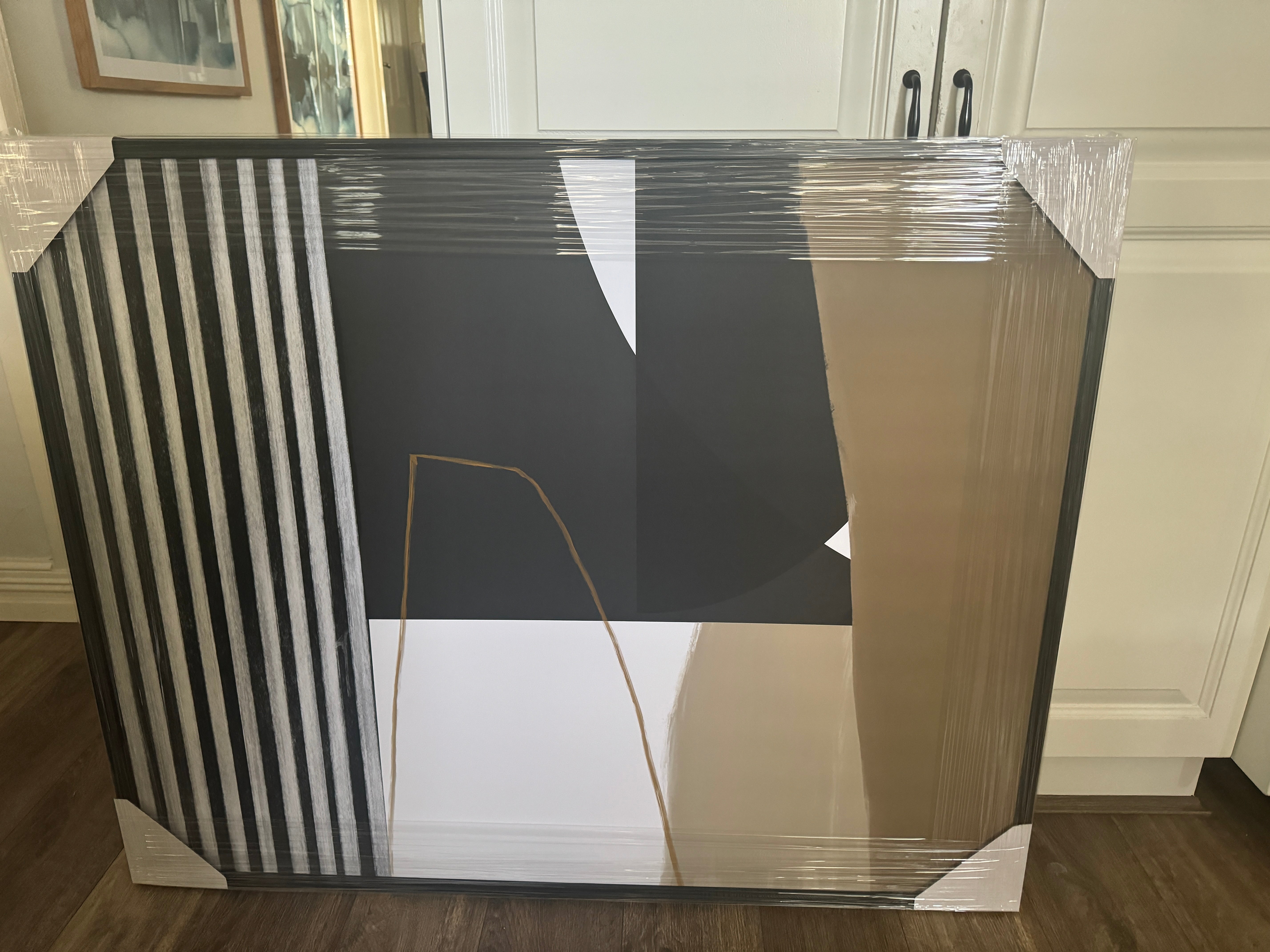 (HIRED) Framed - Black Stripe & Brown Mid Century