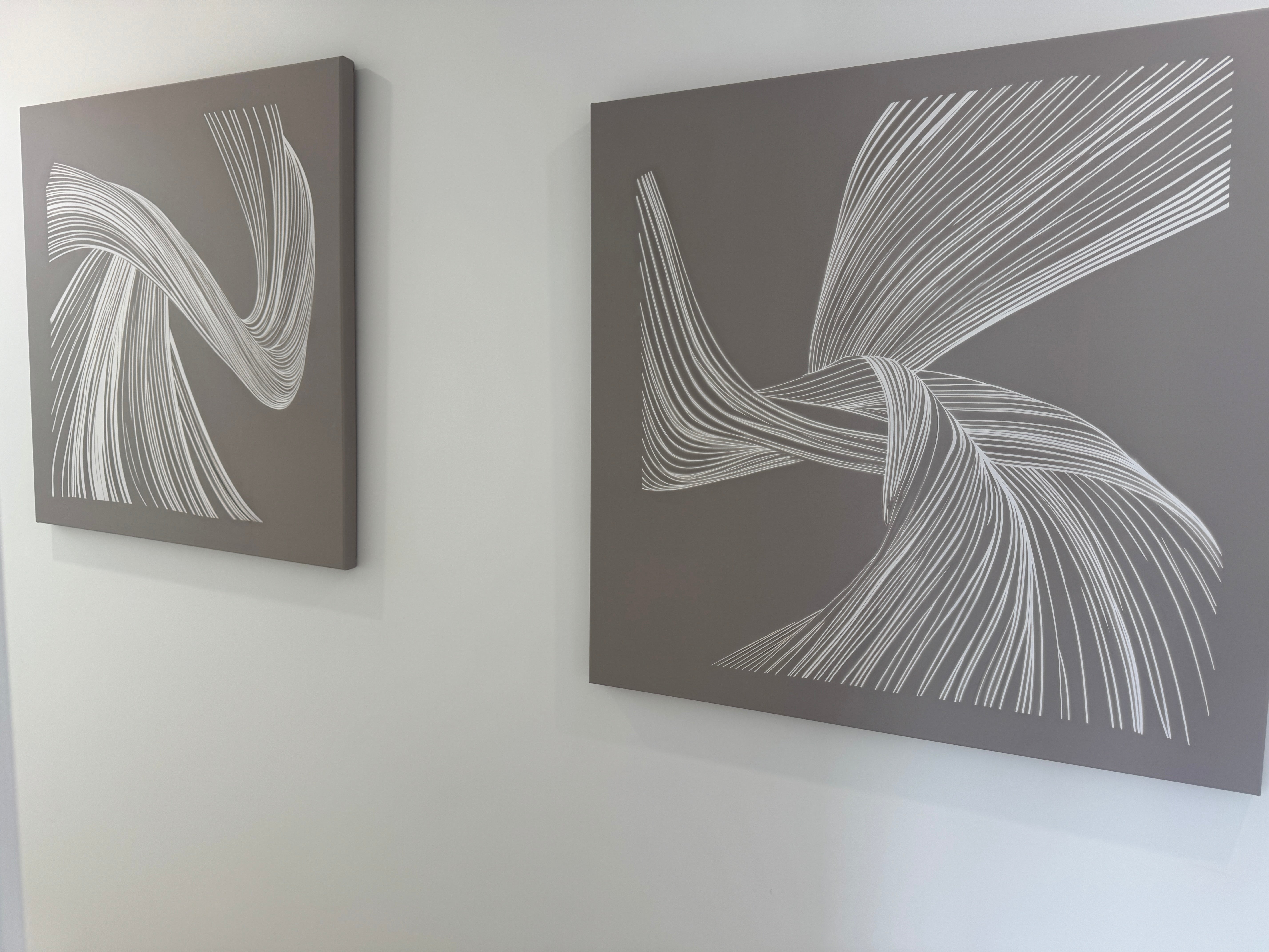 (HIRED)Framed - Taupe Line Drawing Duo