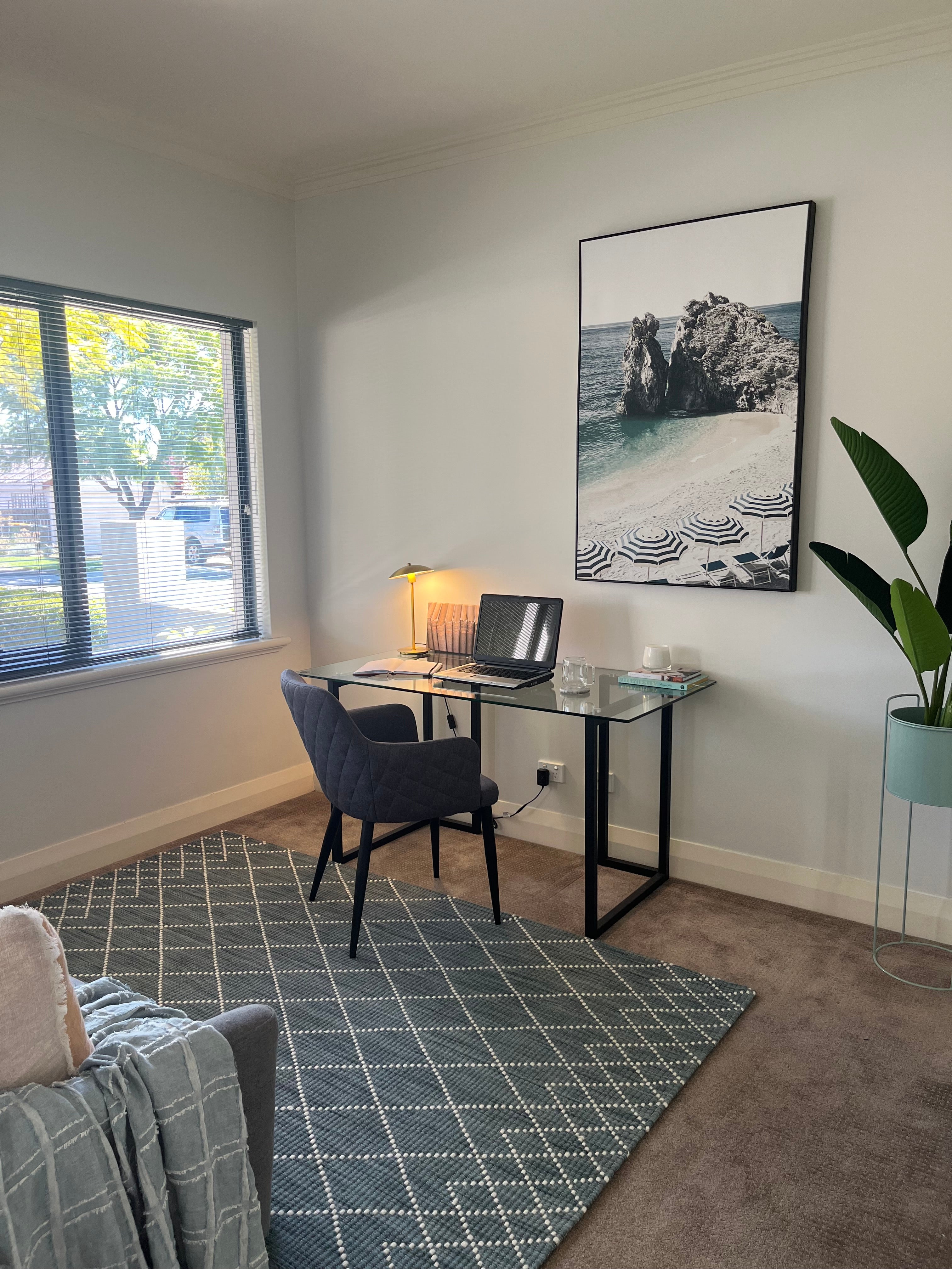 (HIRED) Framed Blue Umbrellas