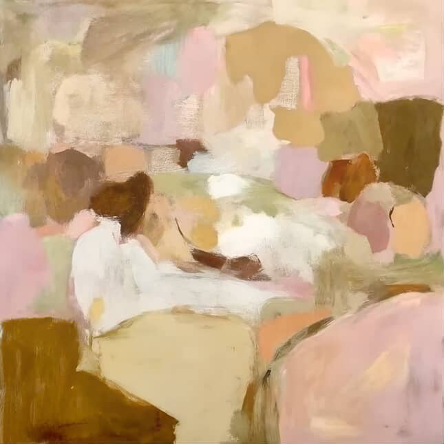 Square Blush & Tan Brushstrokes - Print A (X-Large)