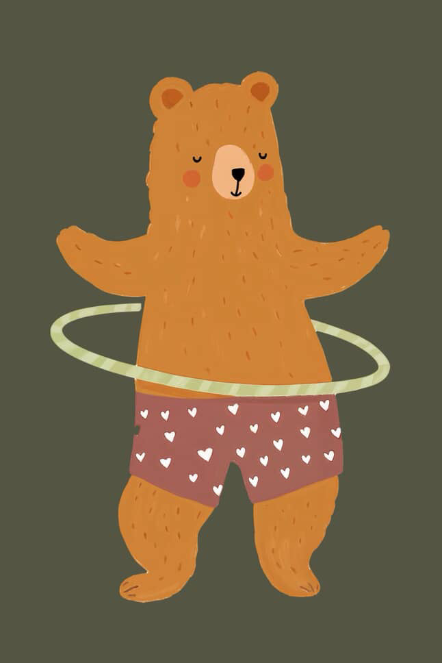 Kids Print - Hula Hoop Bear