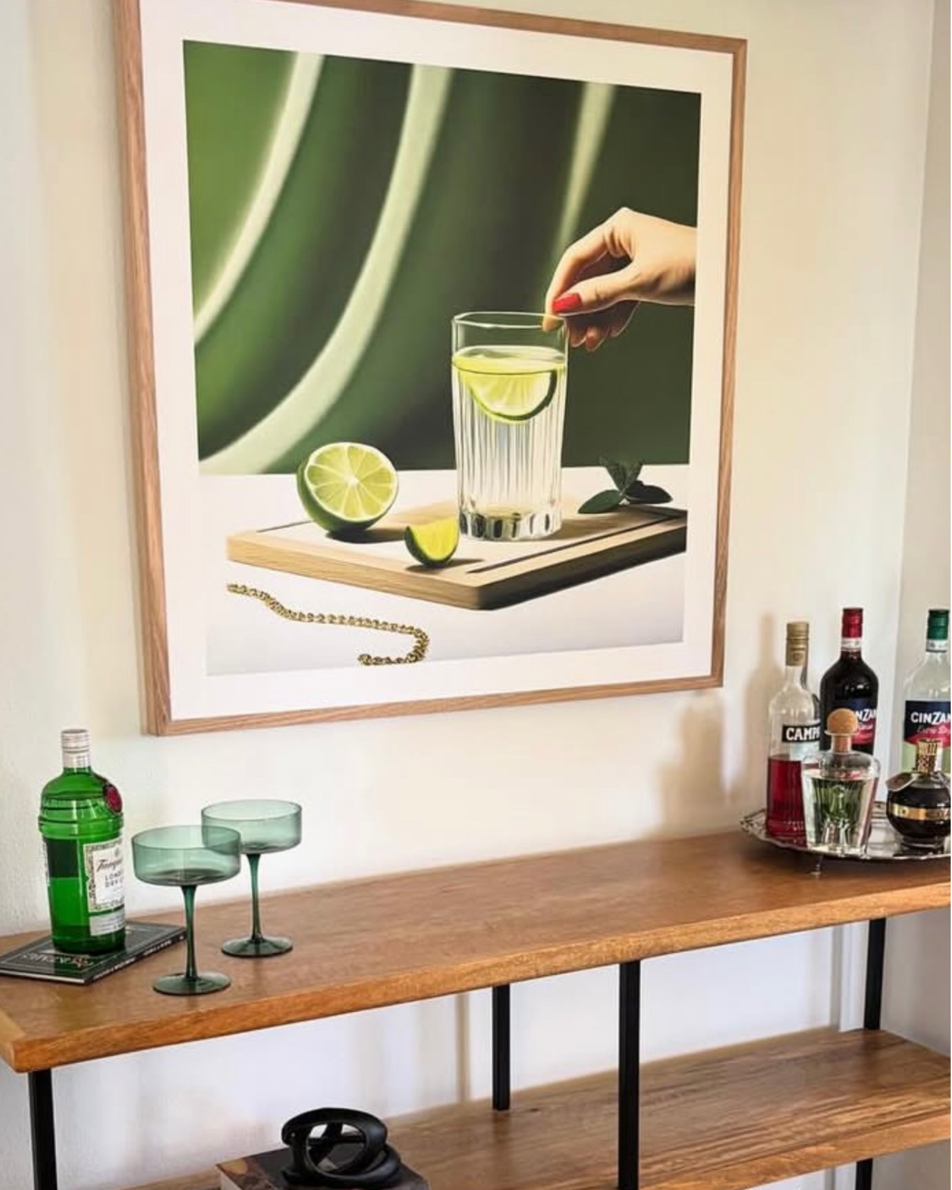 (HIRED) Framed - Lime Soda - Print B (square)
