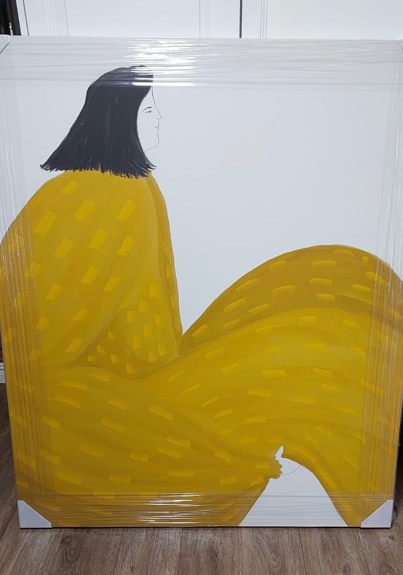 Abstract Drawing - Woman in Mustard