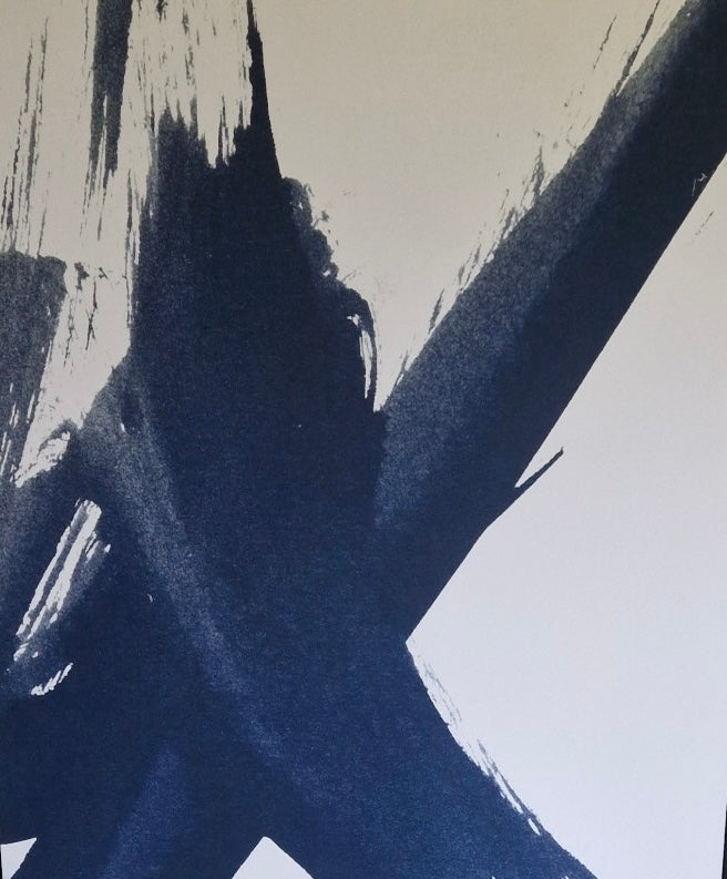 Framed - Navy Brush Strokes - Print B