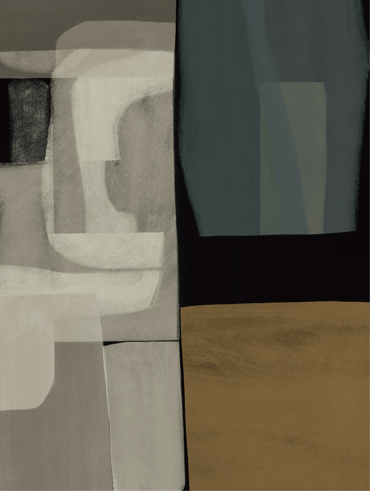 (HIRED) Framed - Contemporary Brown Grey