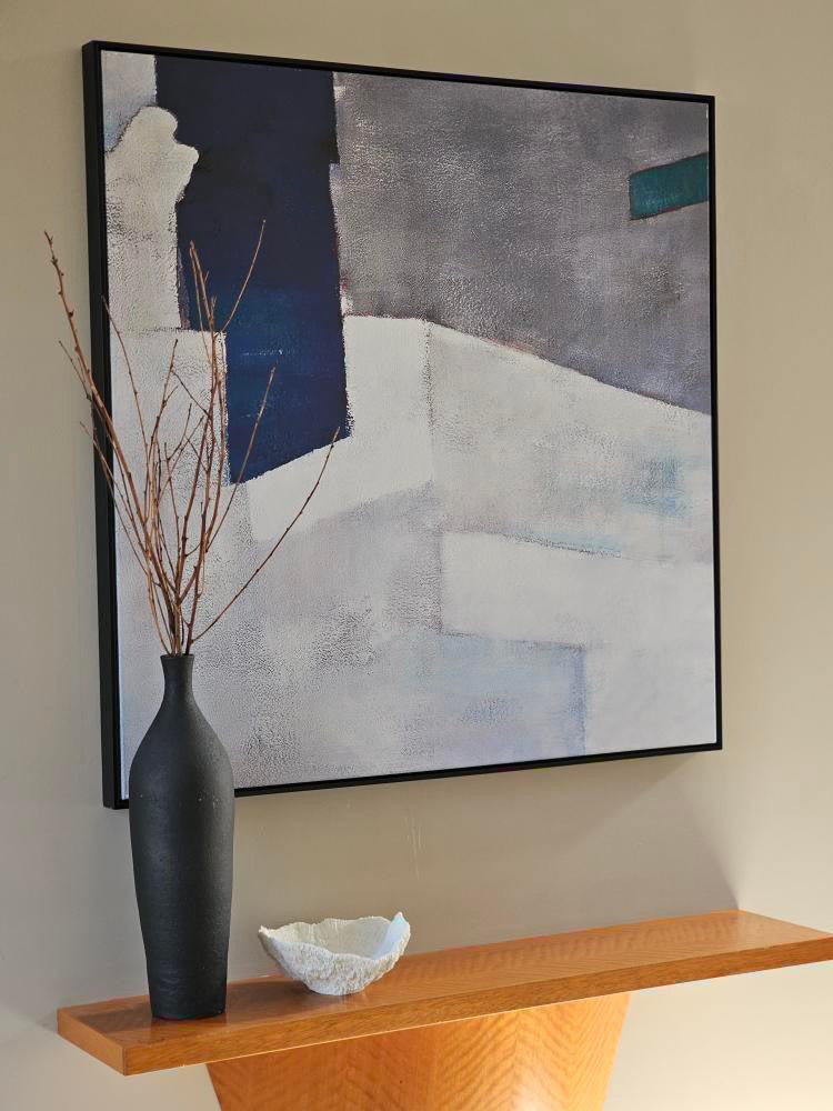 (HIRED) Framed Abstract framed Minimalist Shades of Blue