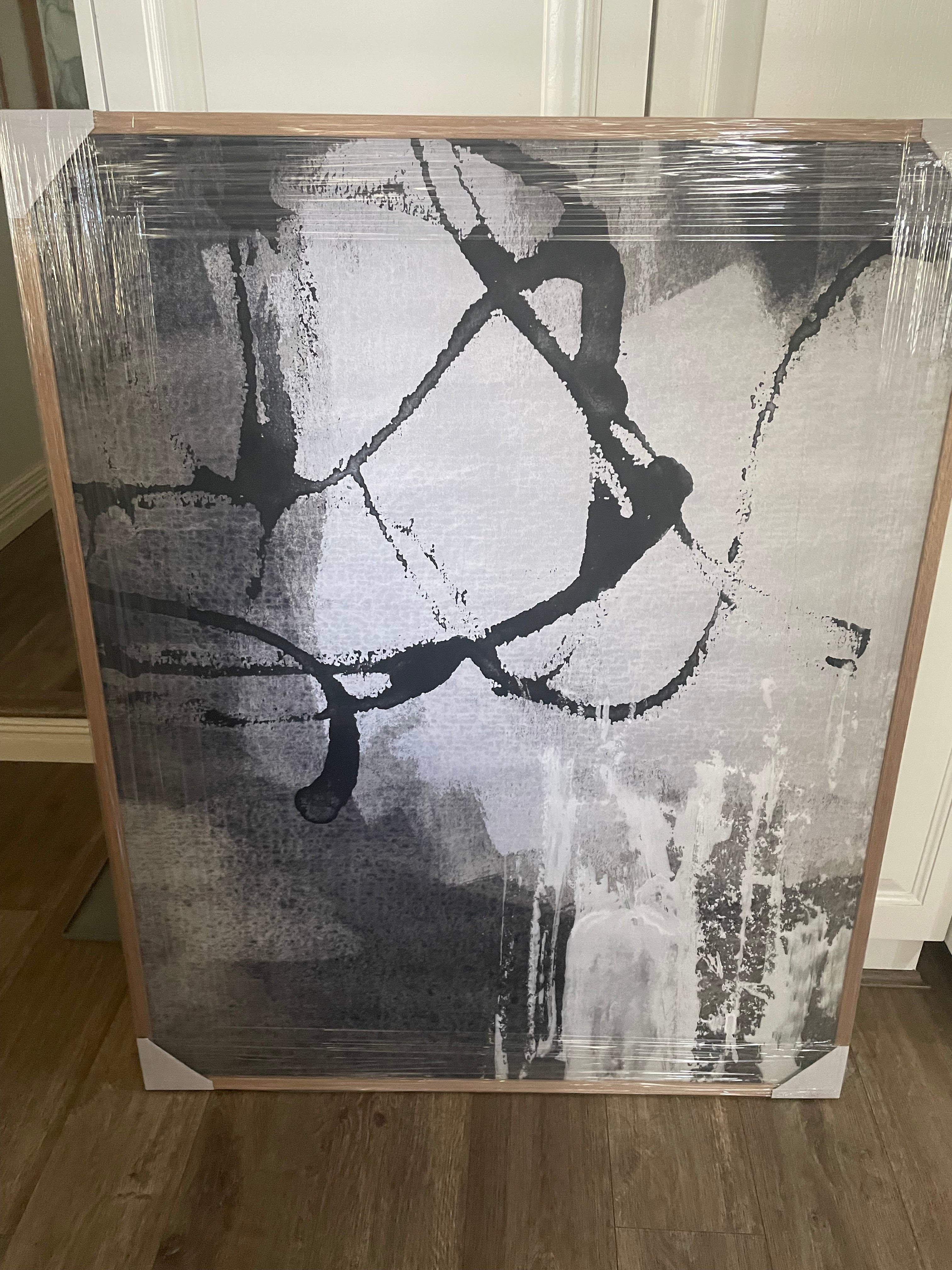 (HIRED) Framed - Abstract Grey & Black