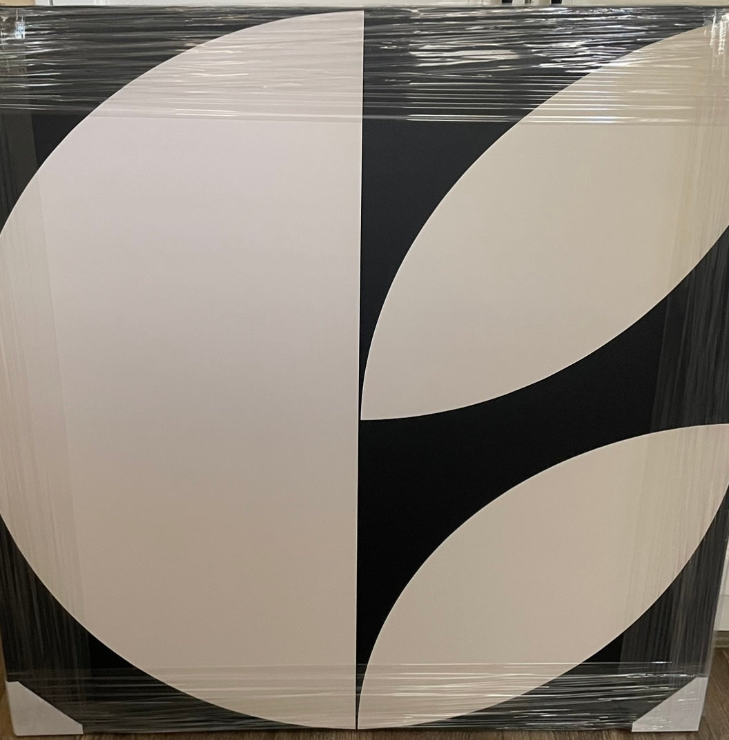 (HIRED) Beige & Black Abstract Shapes - Print C