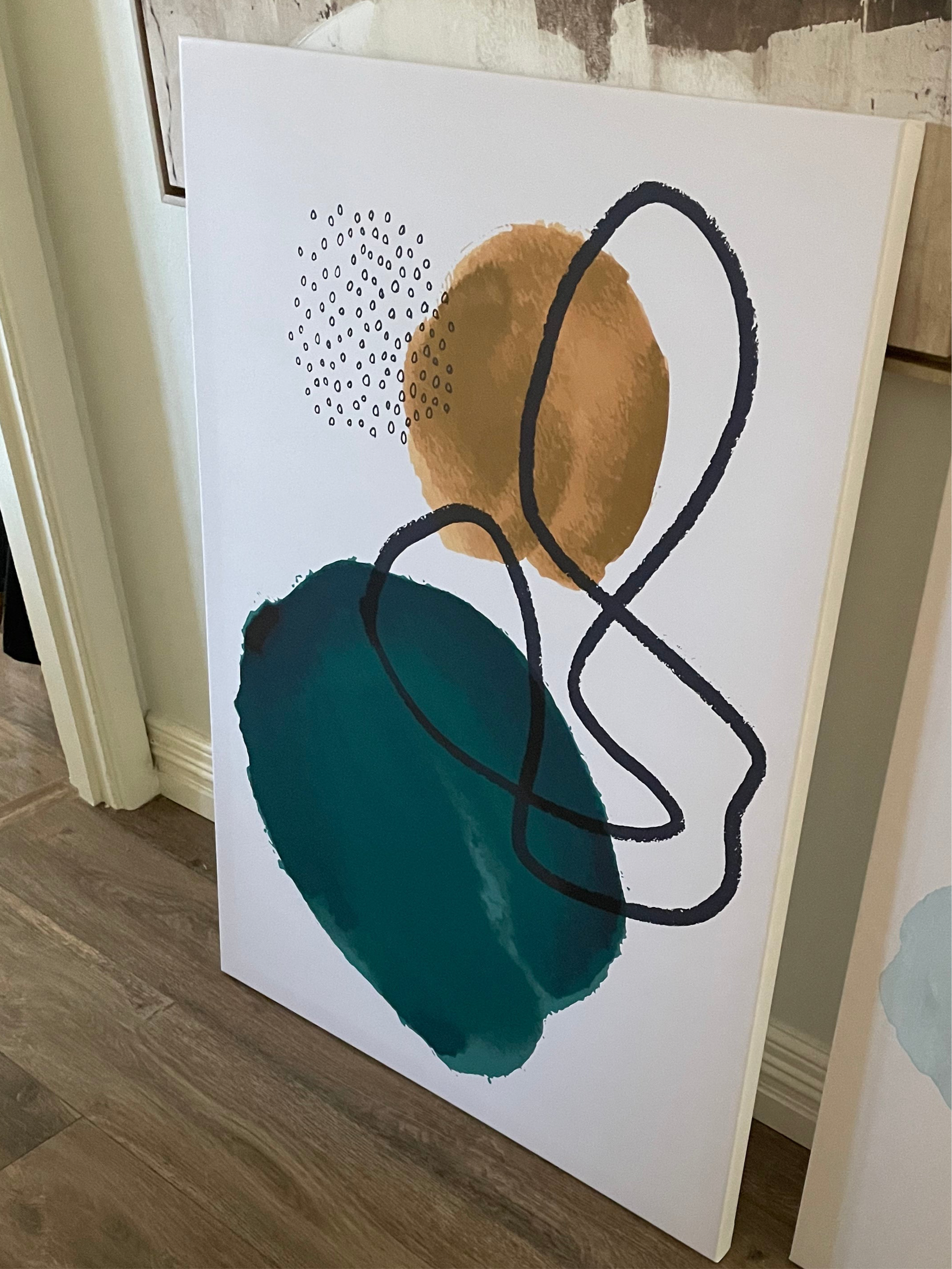 (HIRED) Abstract Watercolour Green and Gold - Print B