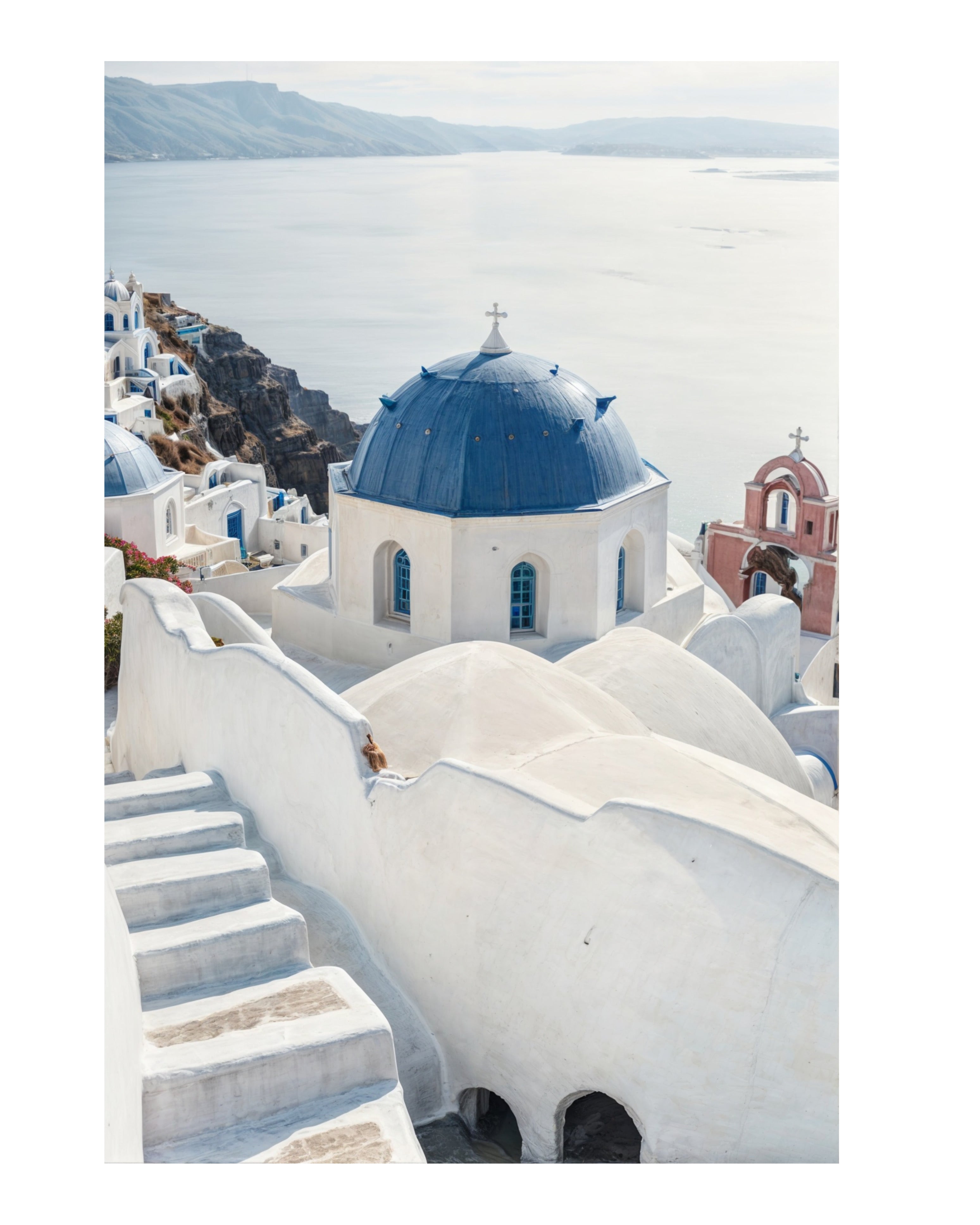 Framed - Santorini Steps - Print B