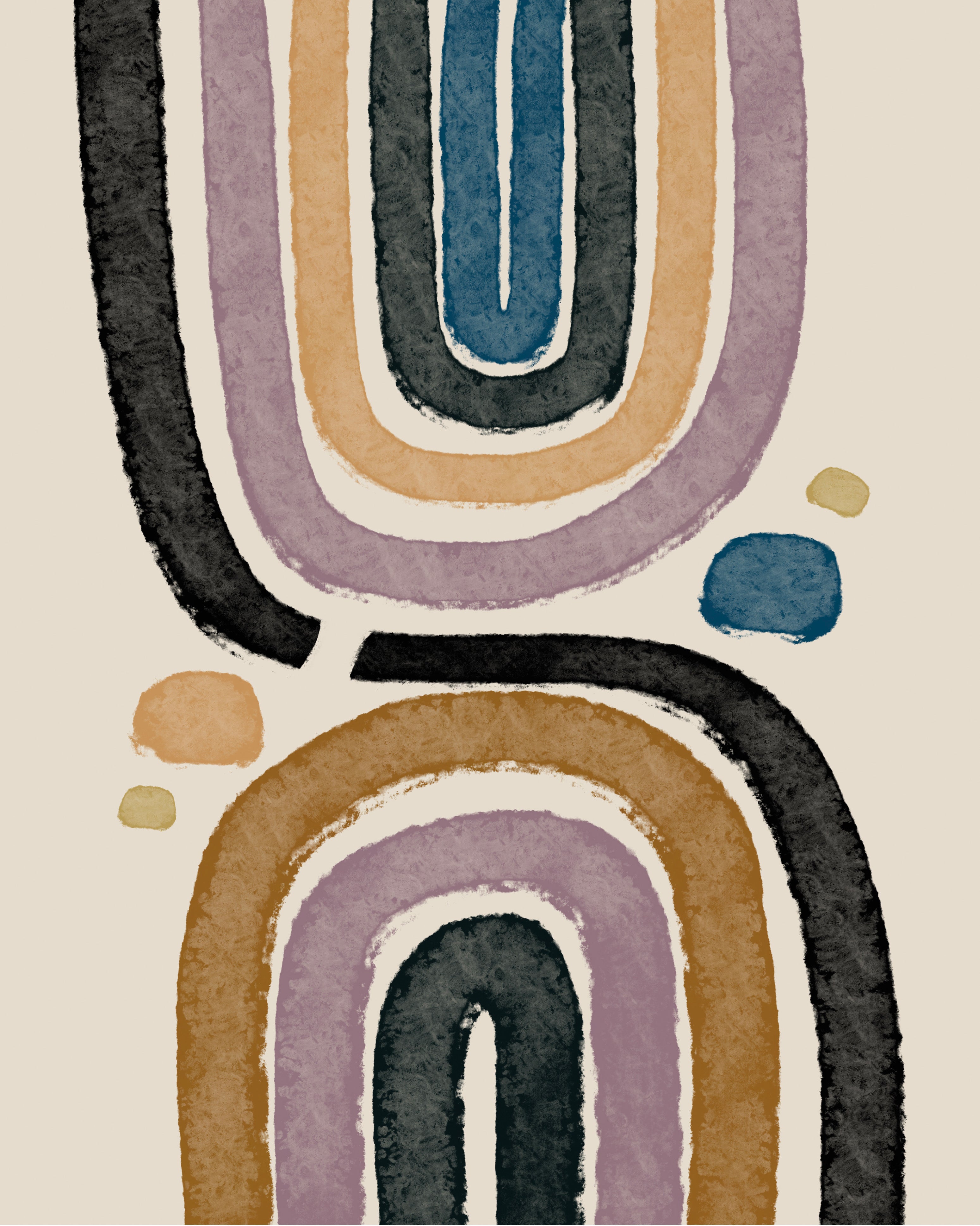 (HIRED) Framed - Abstract Rainbow - Print B