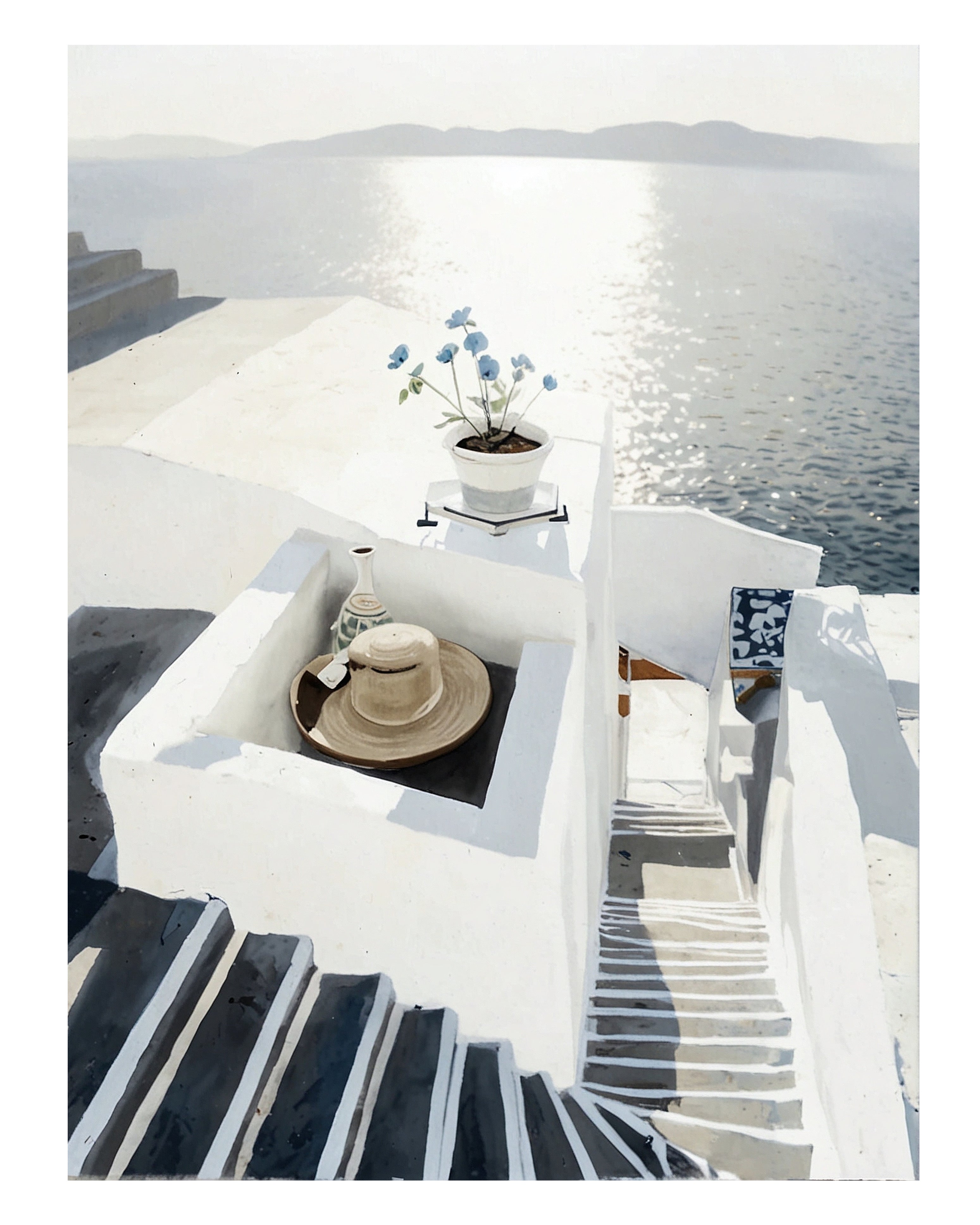 (HIRED) Framed - Santorini Steps - Print C