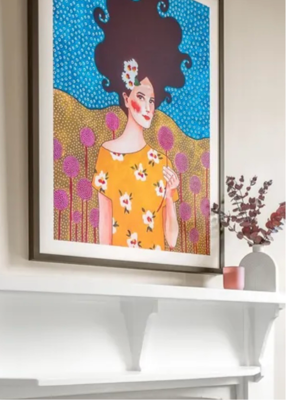 Framed - Fashion Flower Girl - Print B