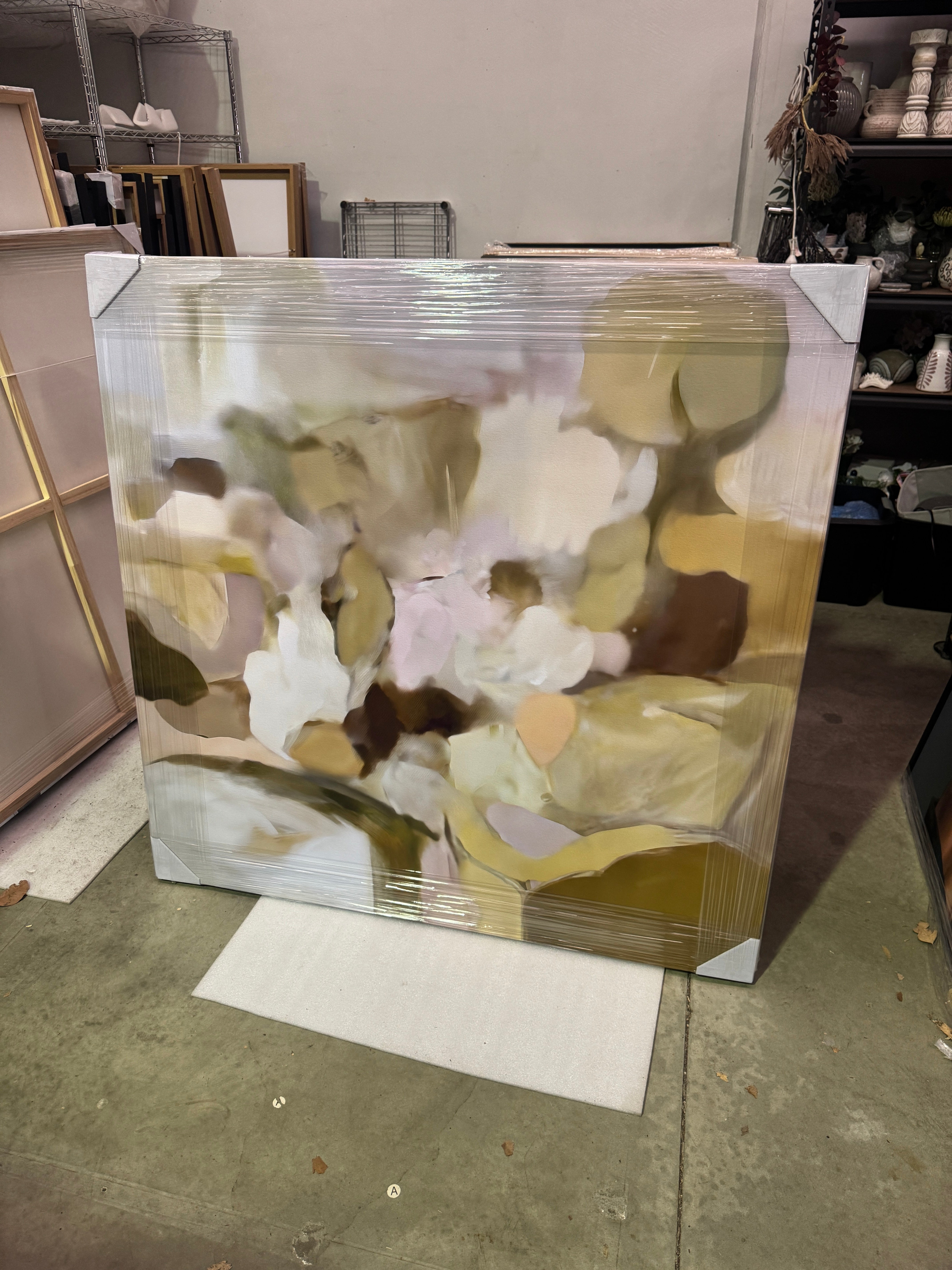 Square Blush & Tan Brushstrokes - Print B (X-Large)