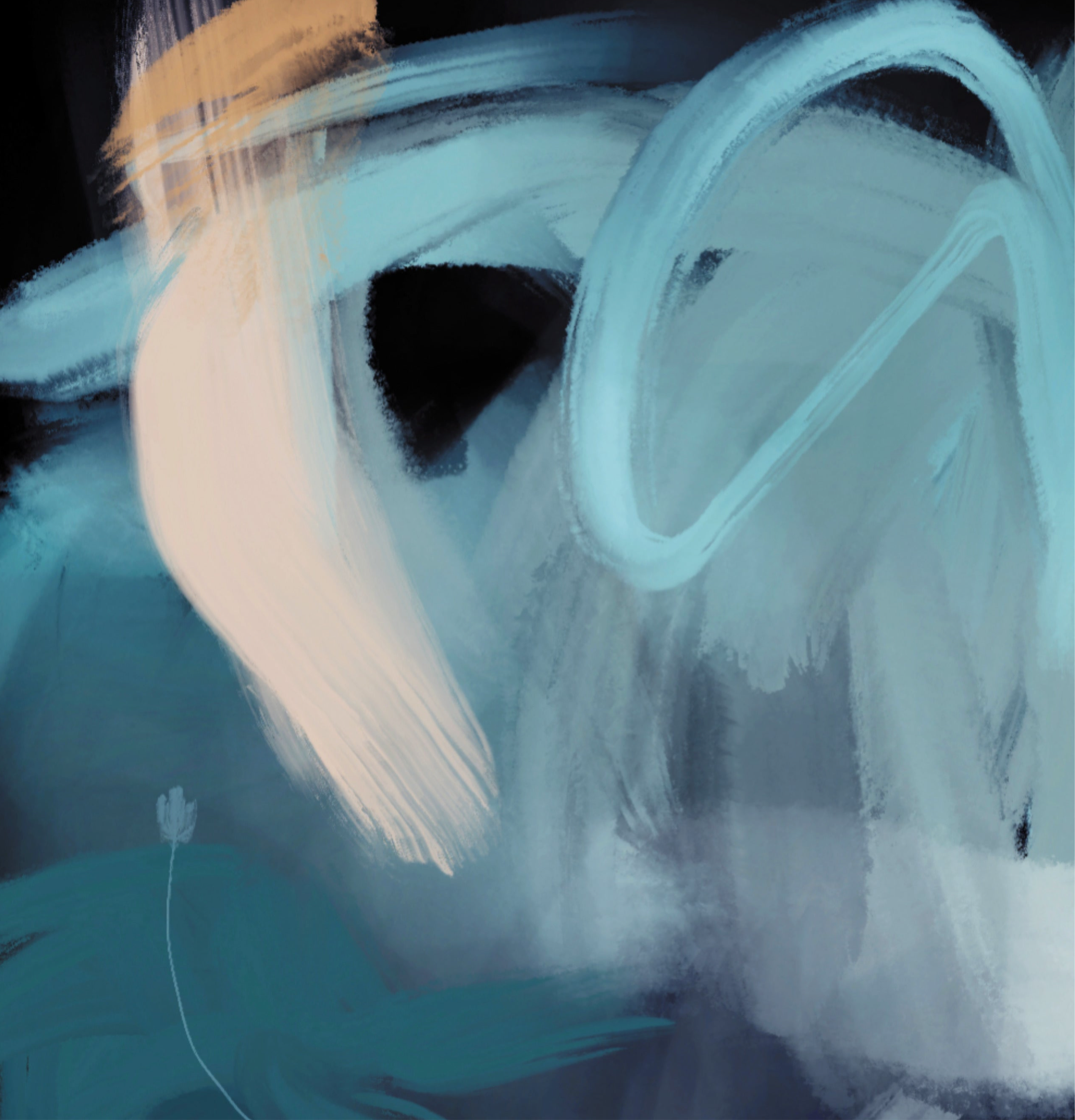 Framed - Blush Blue Brushstrokes
