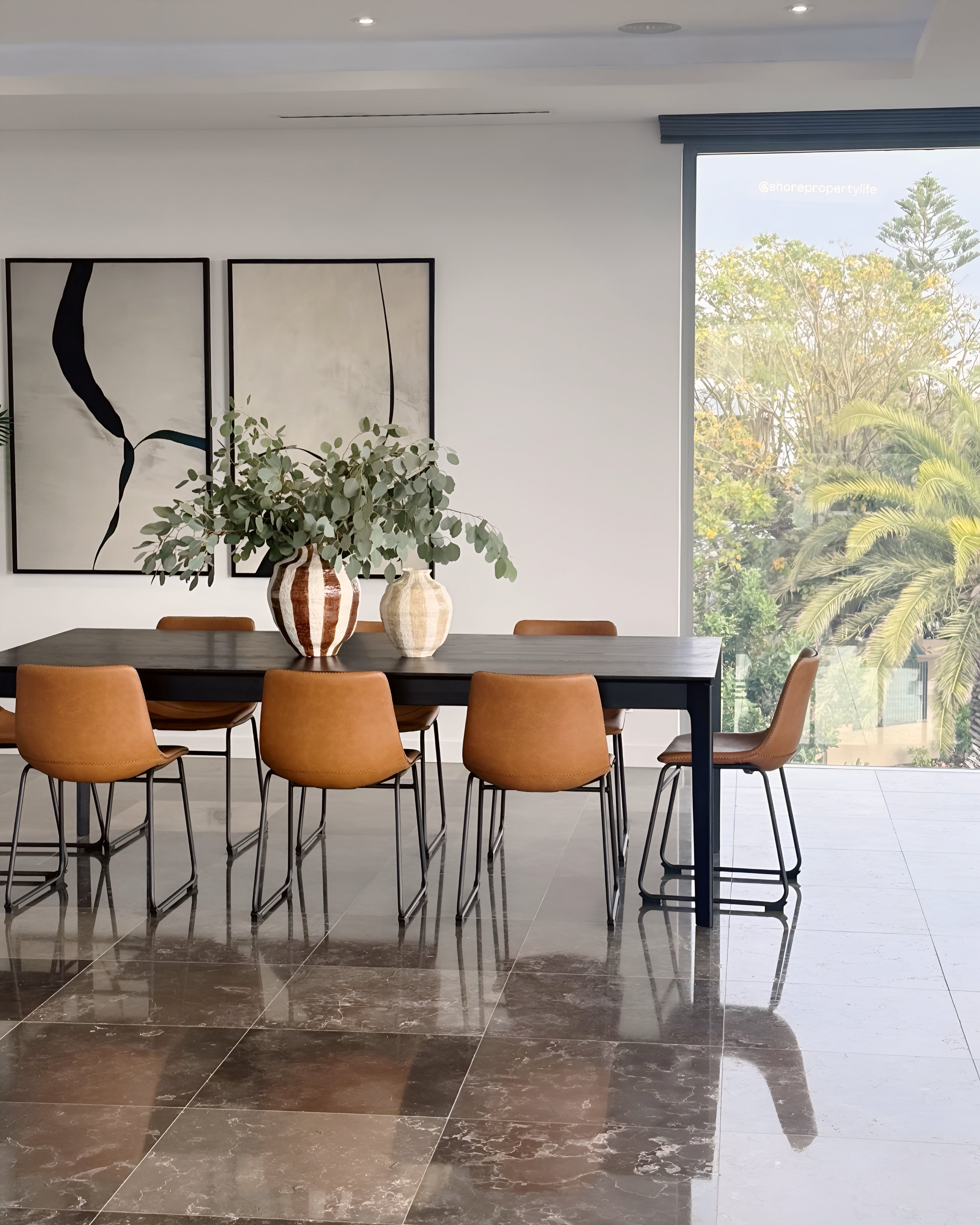 (HIRED) Framed - Black Beige Delta - Print A