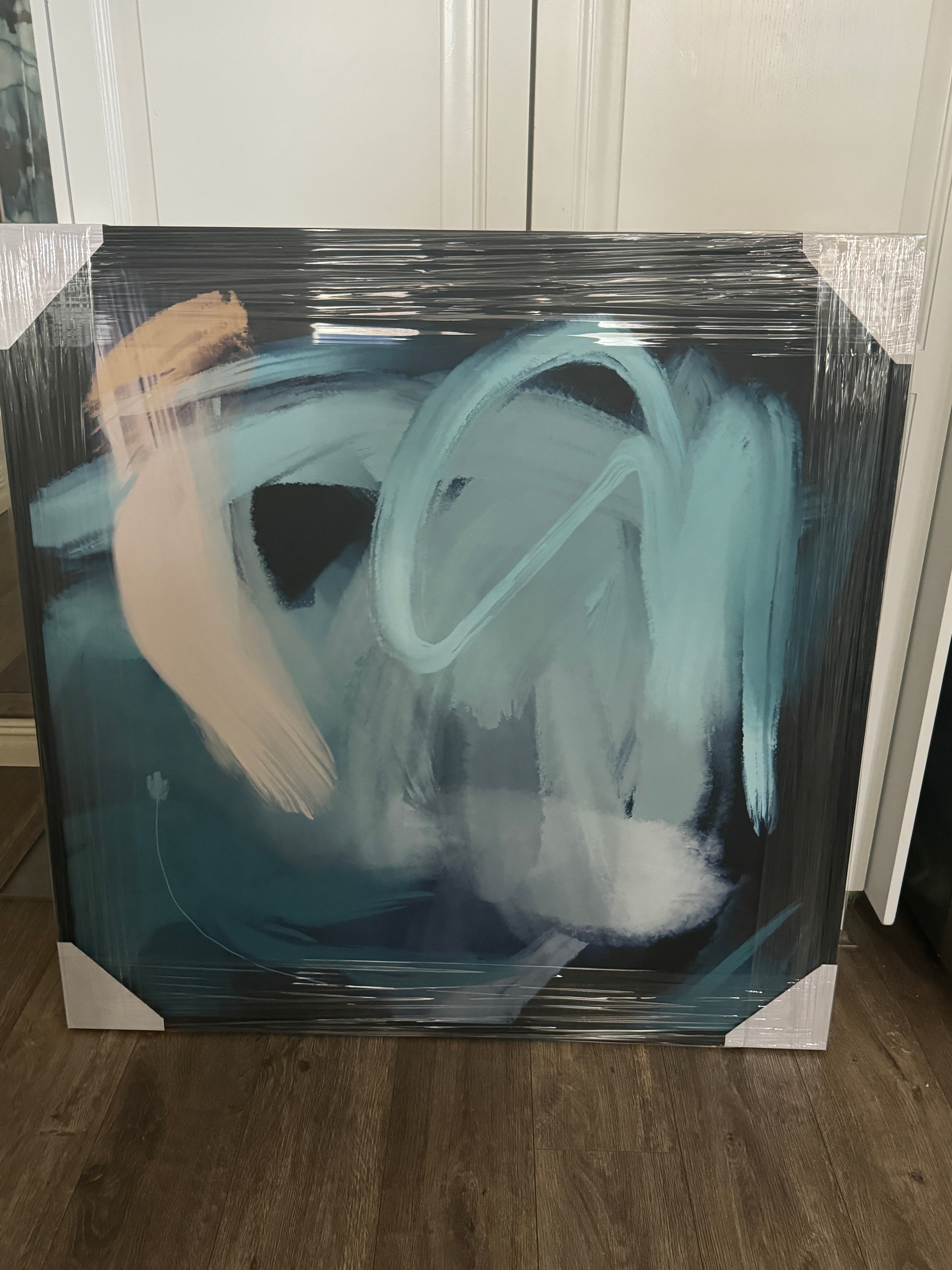 Framed - Blush Blue Brushstrokes