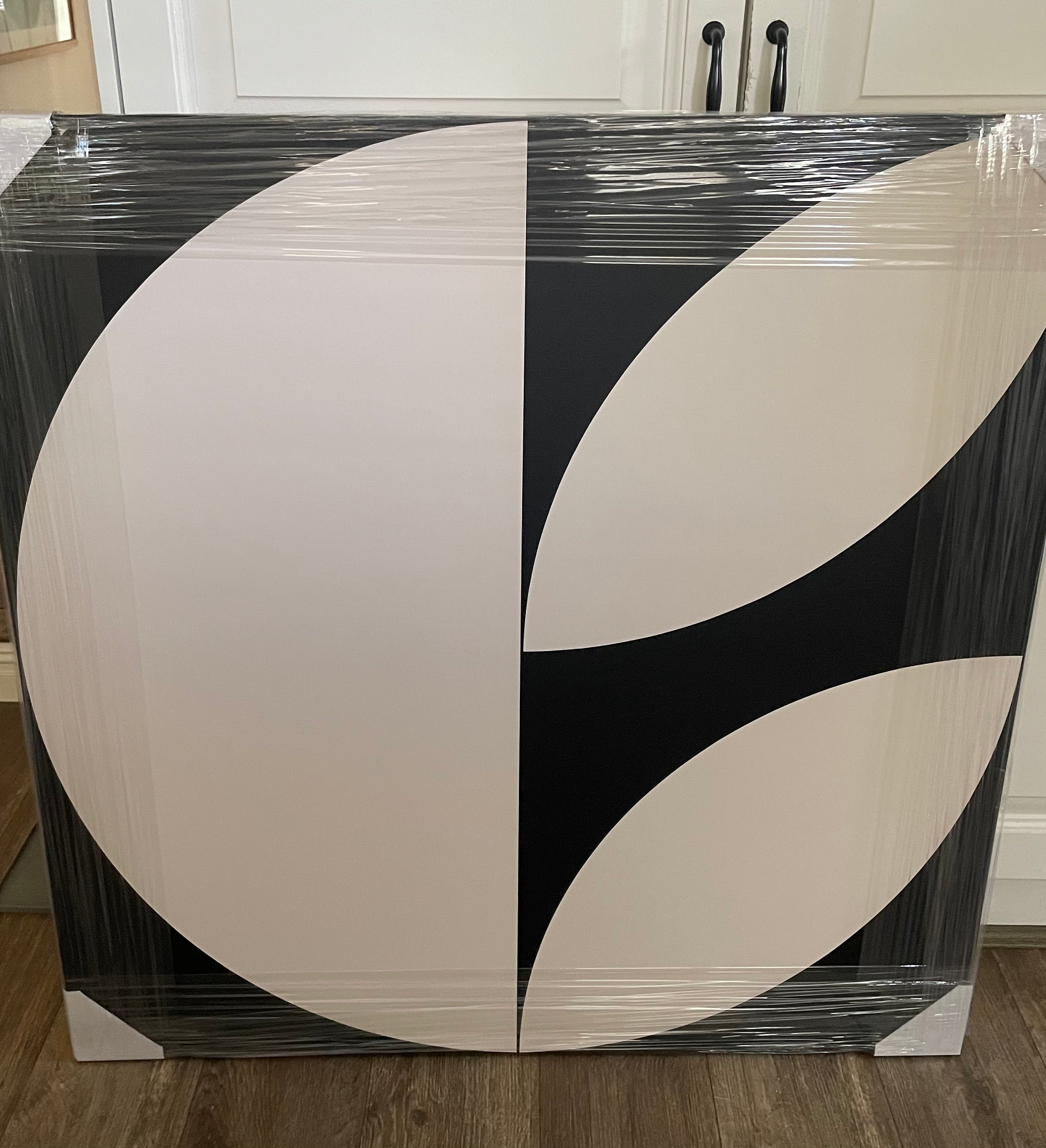 (HIRED) Beige & Black Abstract Shapes - Print C