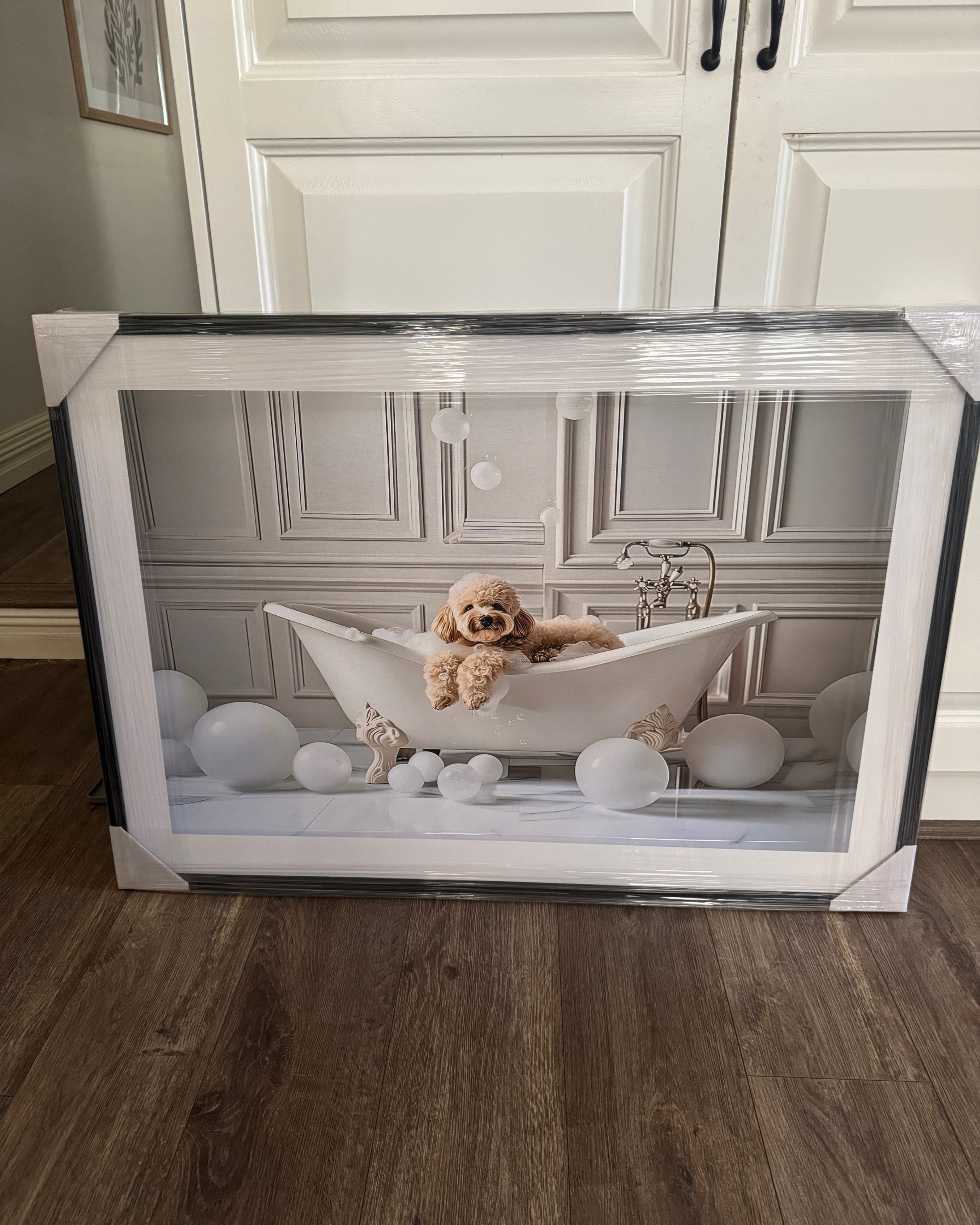 Framed - Poodle in Bath