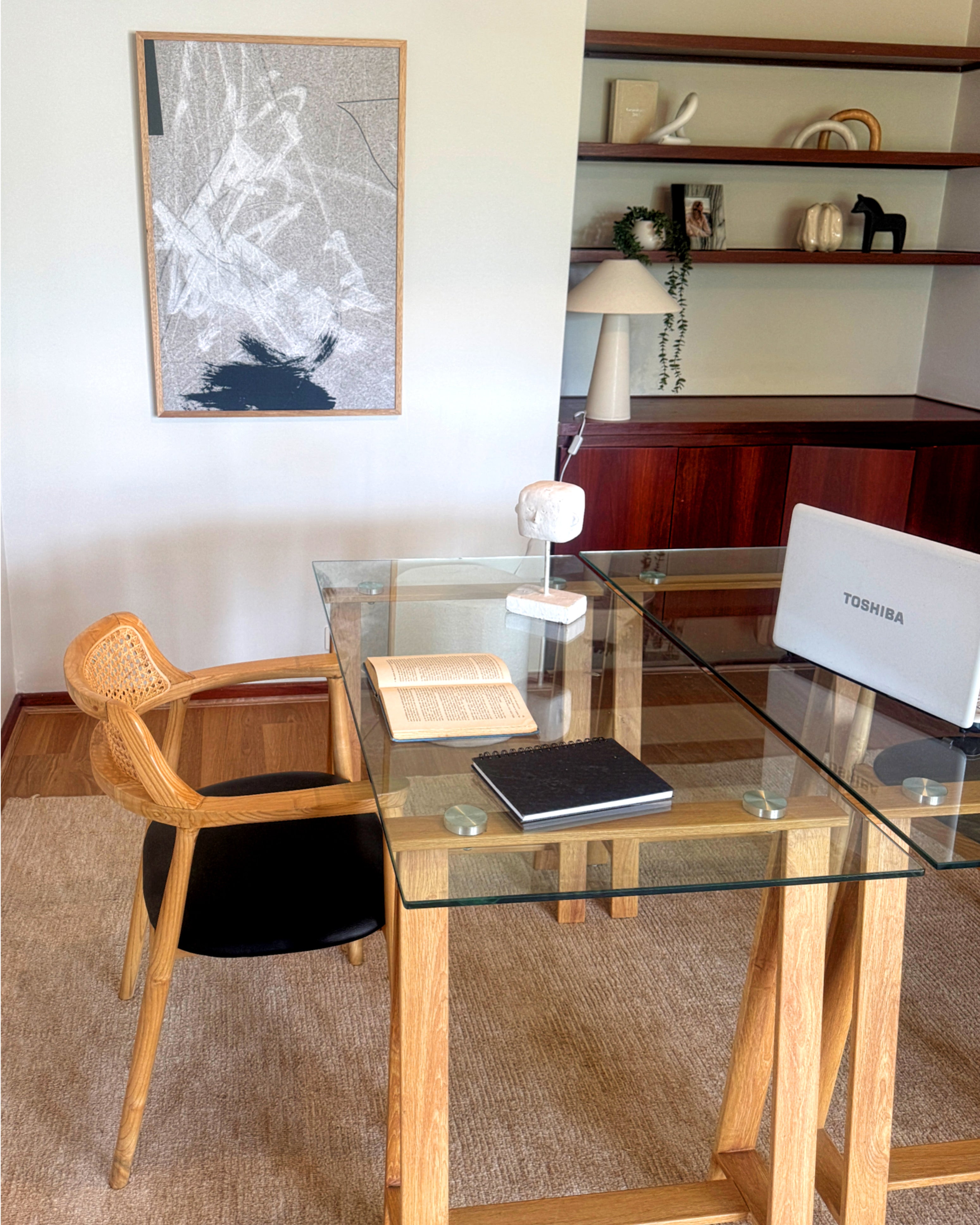 Framed - Abstract Black Beige Duo