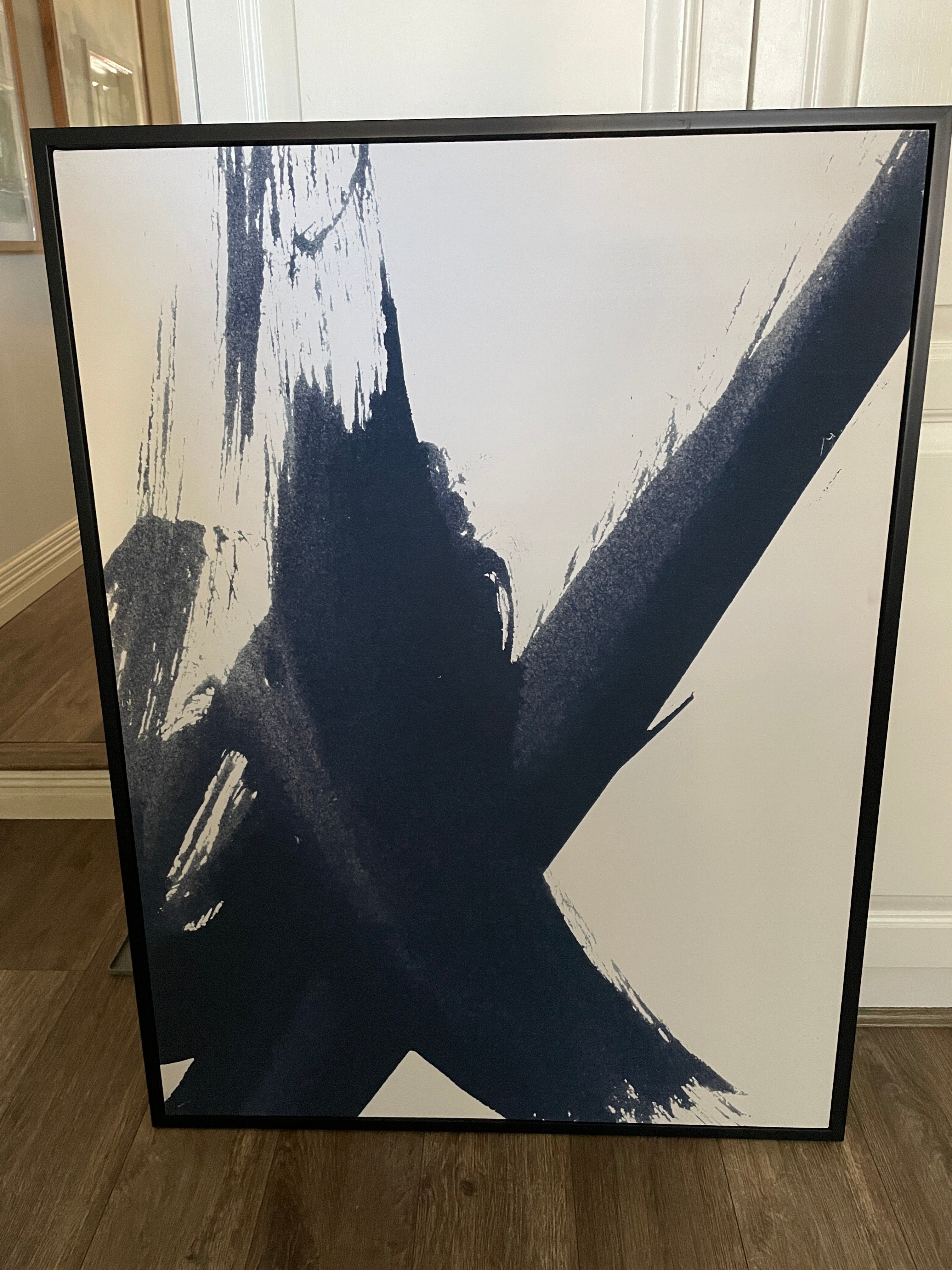 Framed - Navy Brush Strokes - Print B