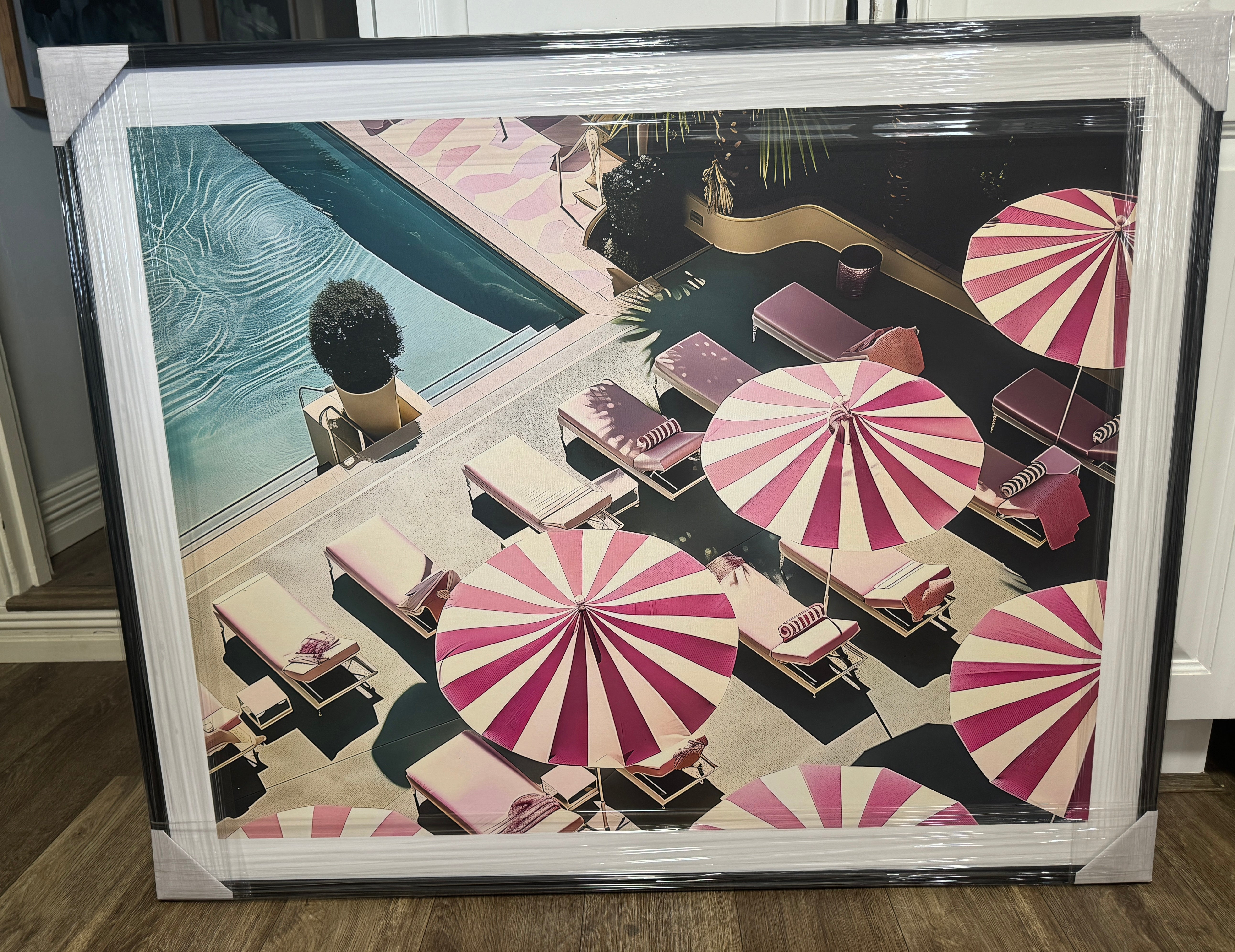 Framed - Palm Springs Pink Umbrellas