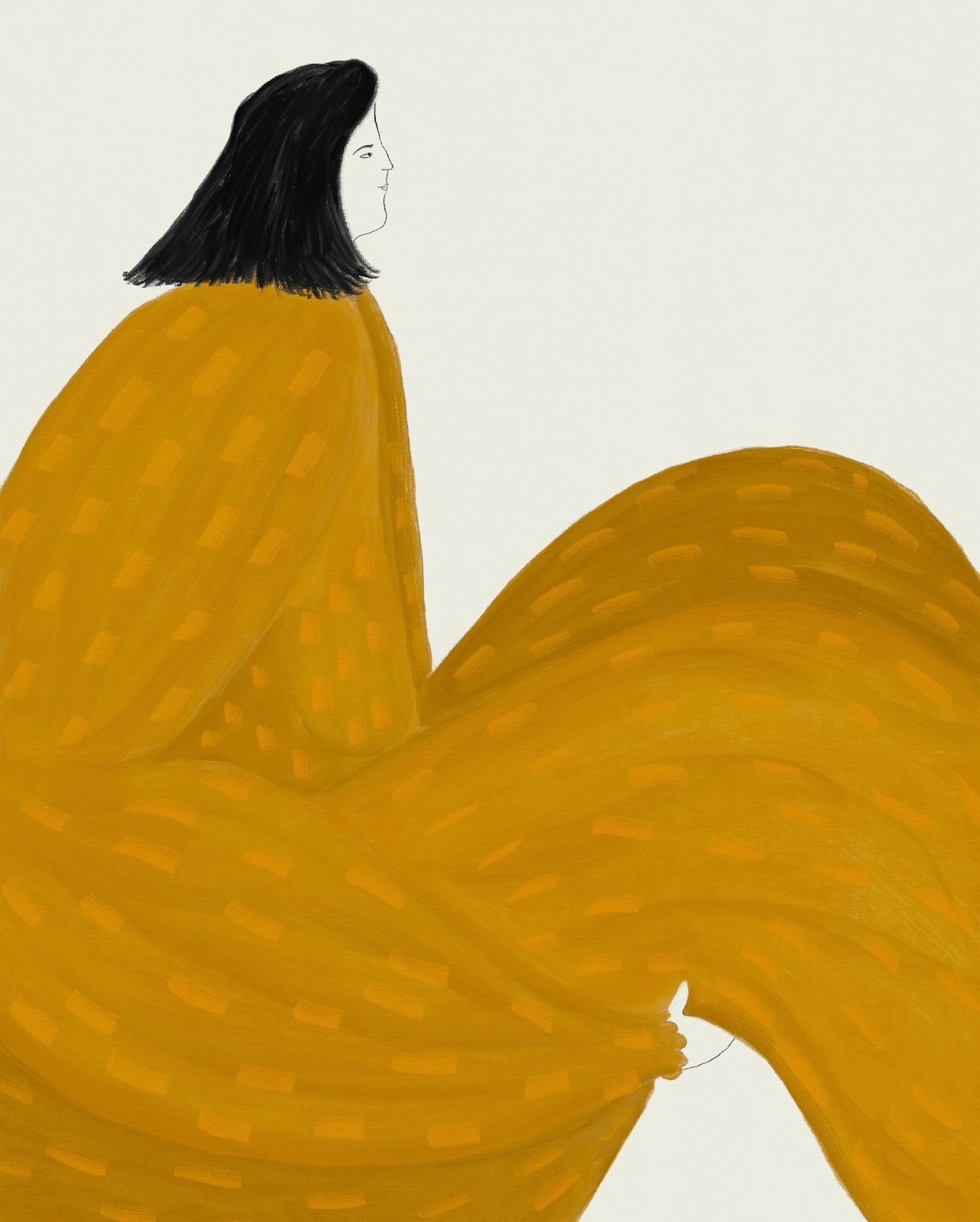 Abstract Drawing - Woman in Mustard