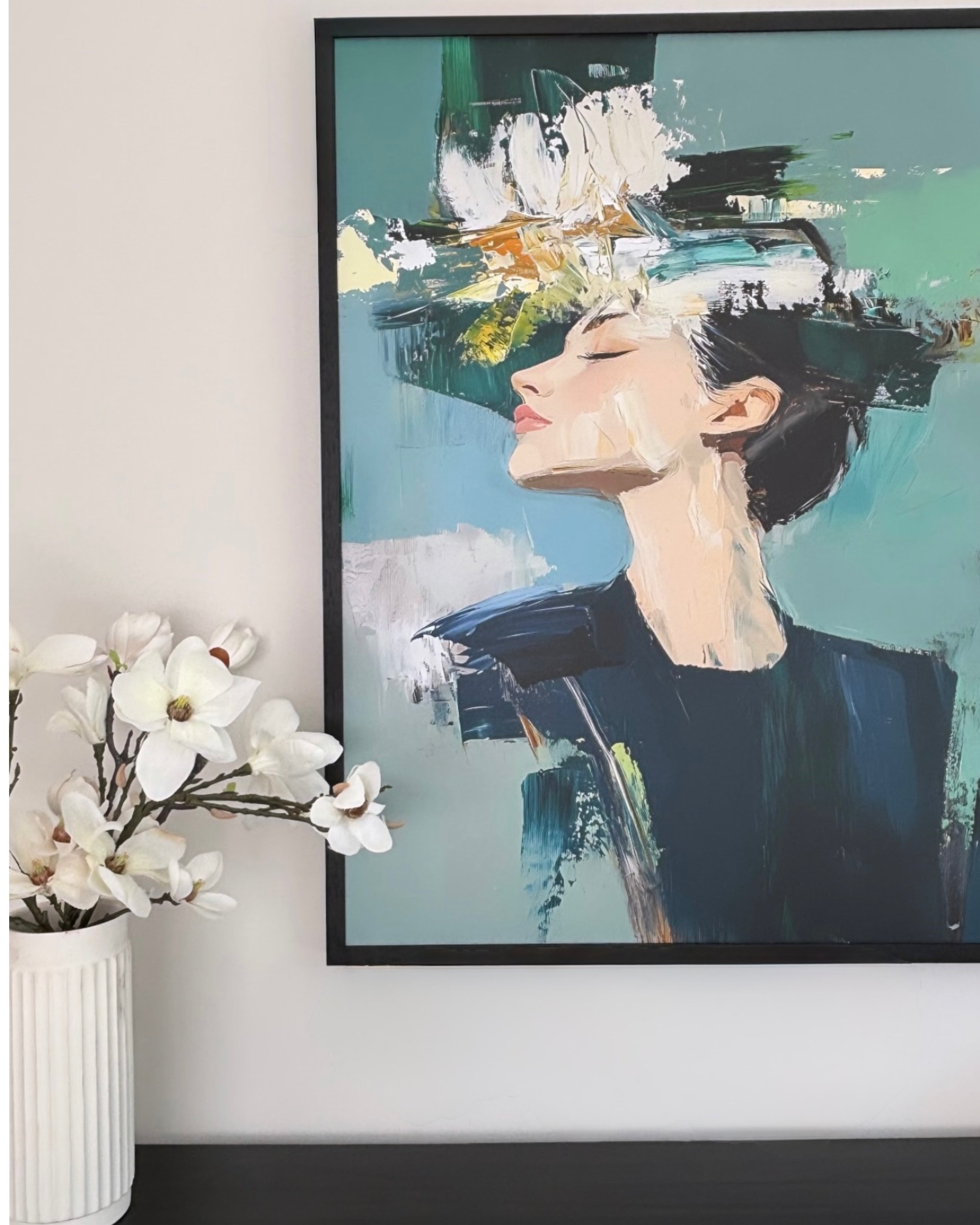 (HIRED) Framed - Silent Muse in Teal