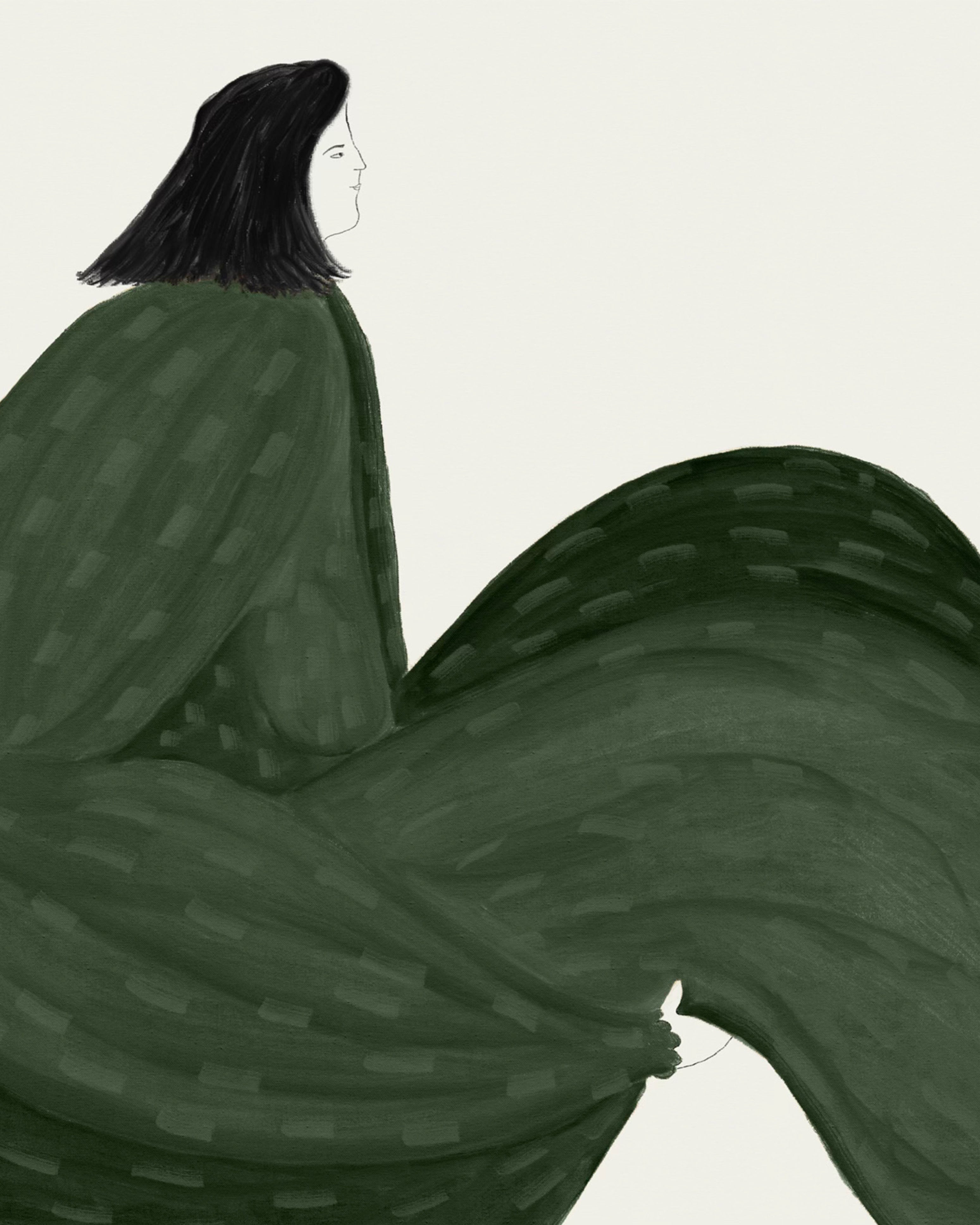 (HIRED) Abstract Drawing - Woman in Green