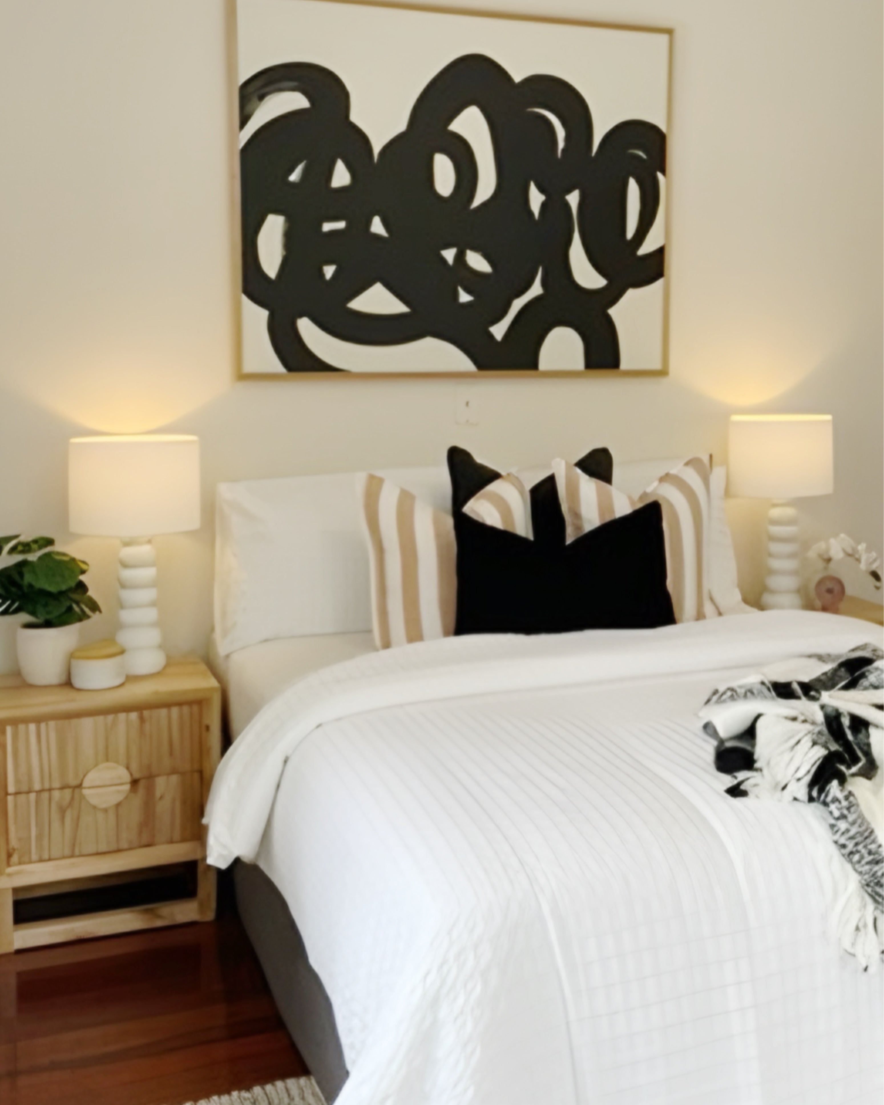 (HIRED) Framed - Abstract Black Brush Swirls (rectangle)