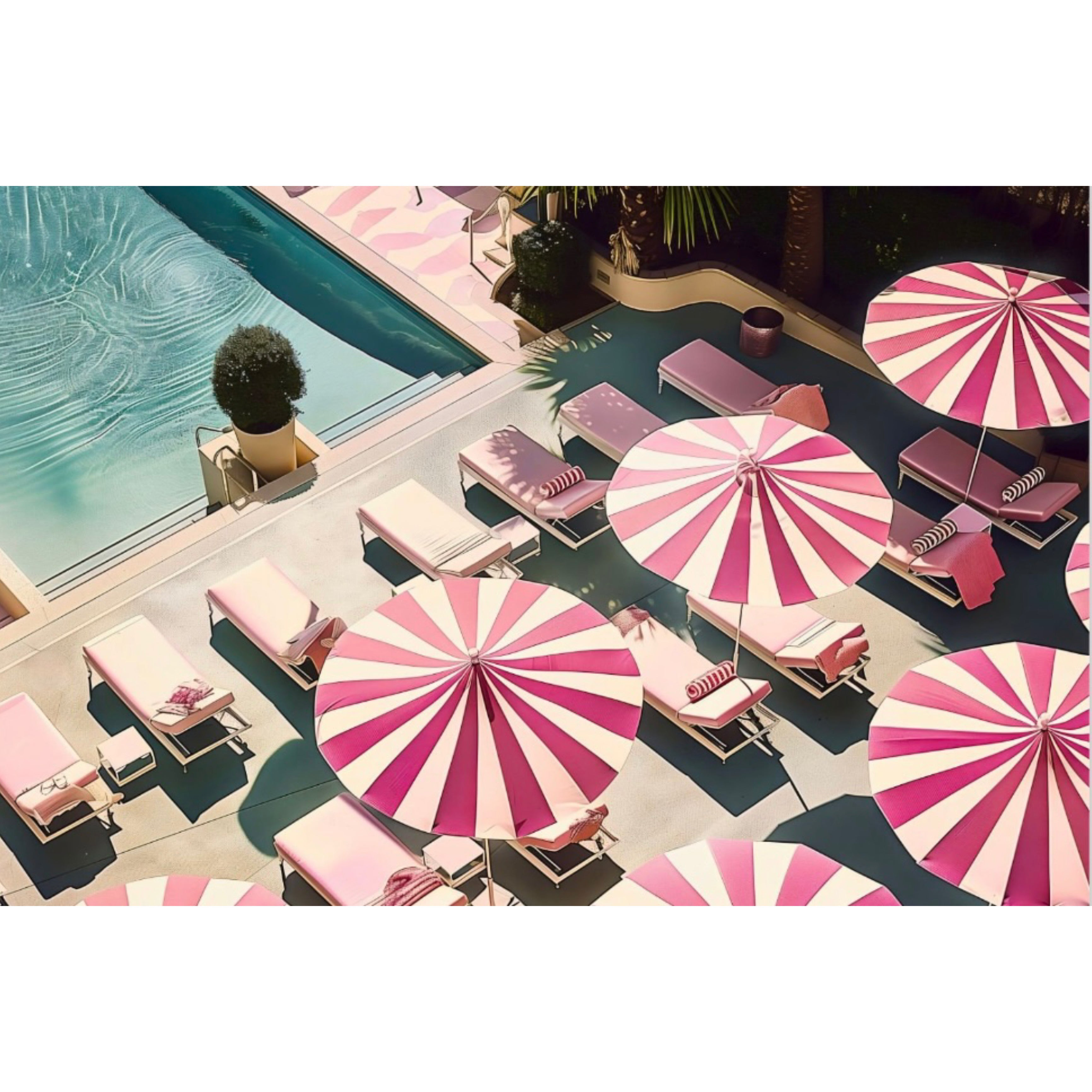 Framed - Palm Springs Pink Umbrellas