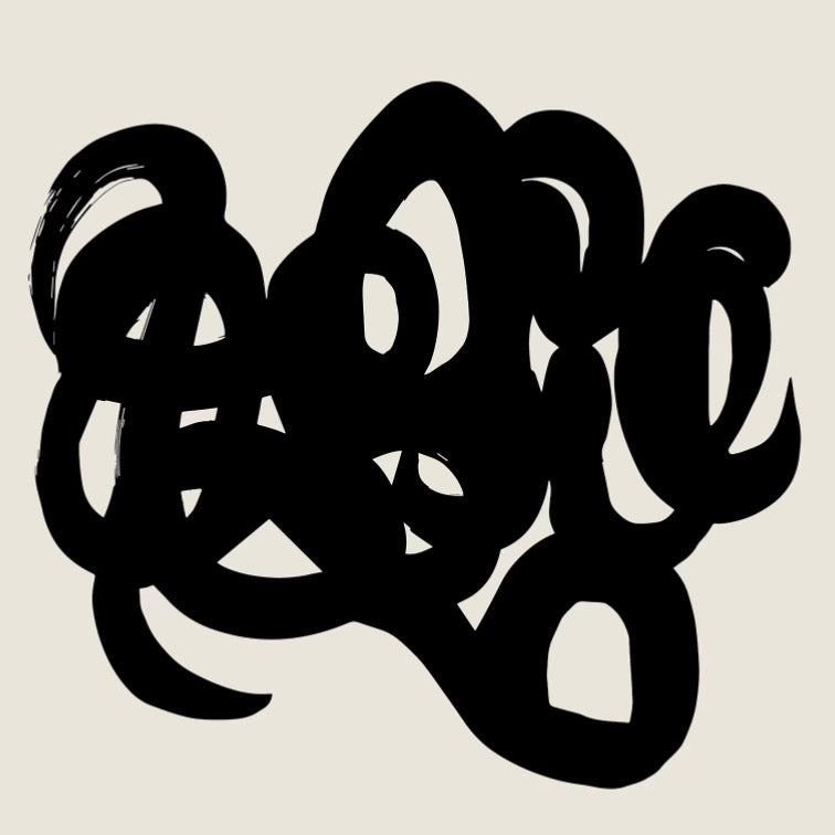 (HIRED) Black Brush Abstract (square)