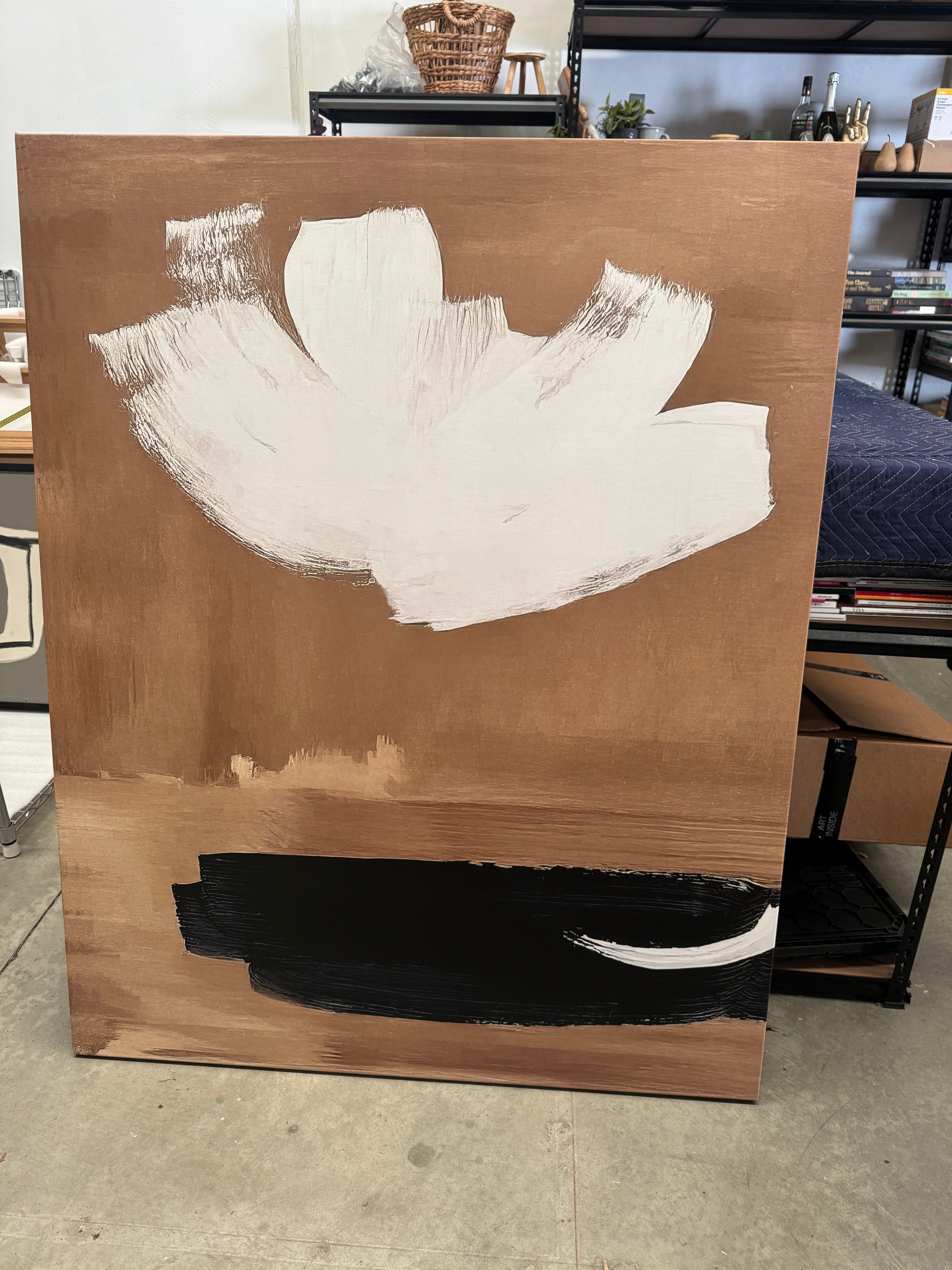 (HIRED) Tan Floating Brush Strokes (X-Large)