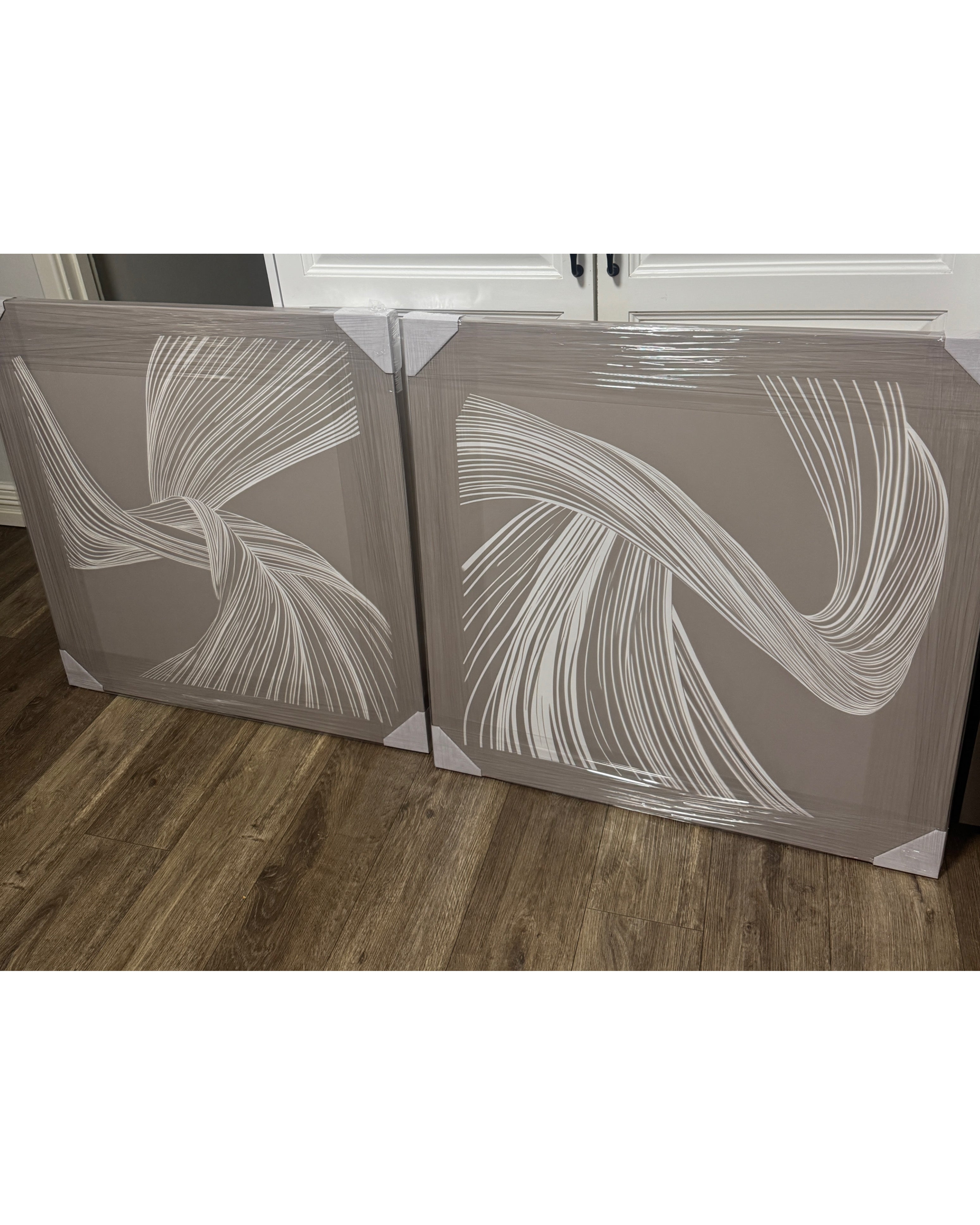 Framed - Taupe Line Drawing Duo