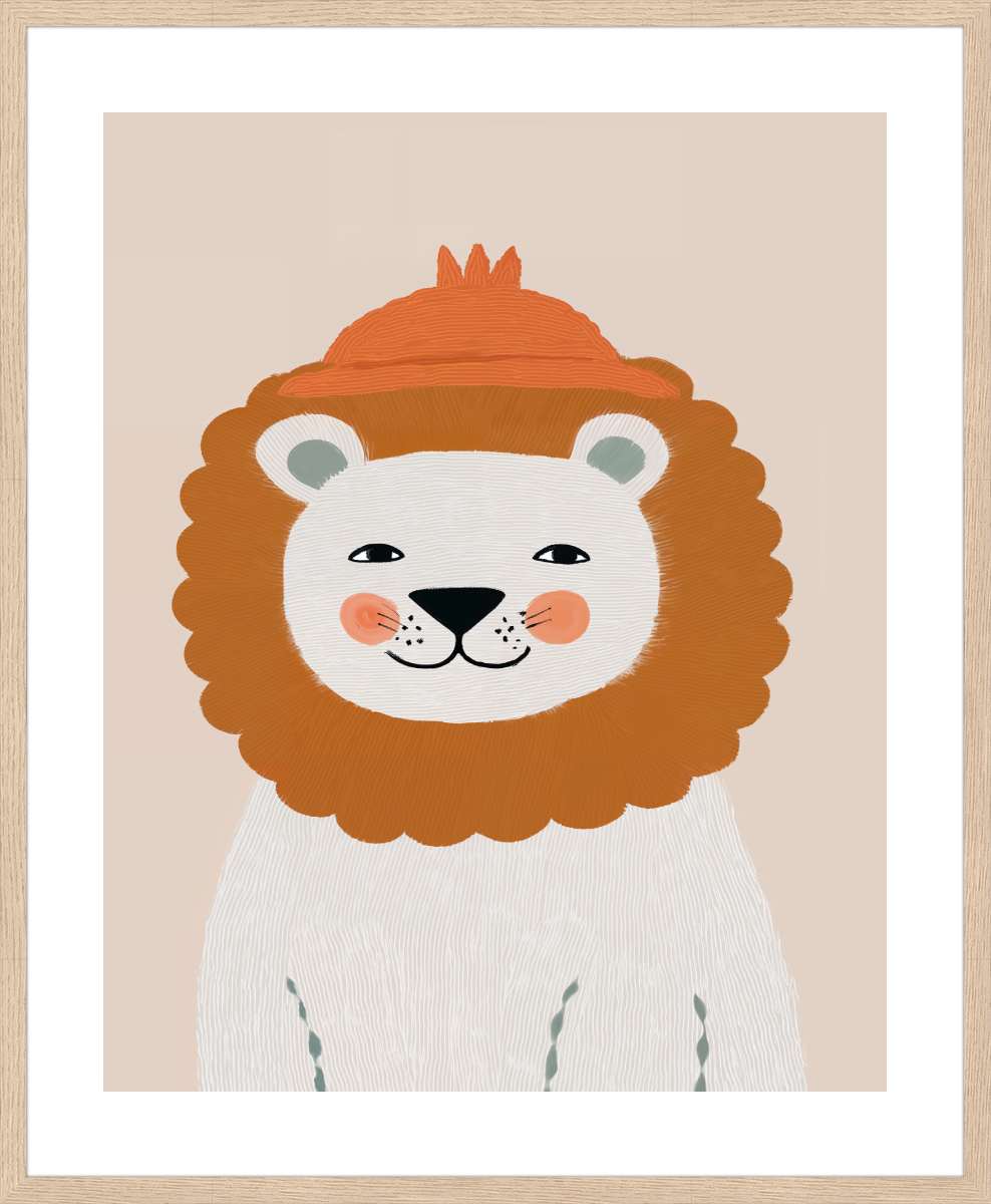 Oak Frame with White Border