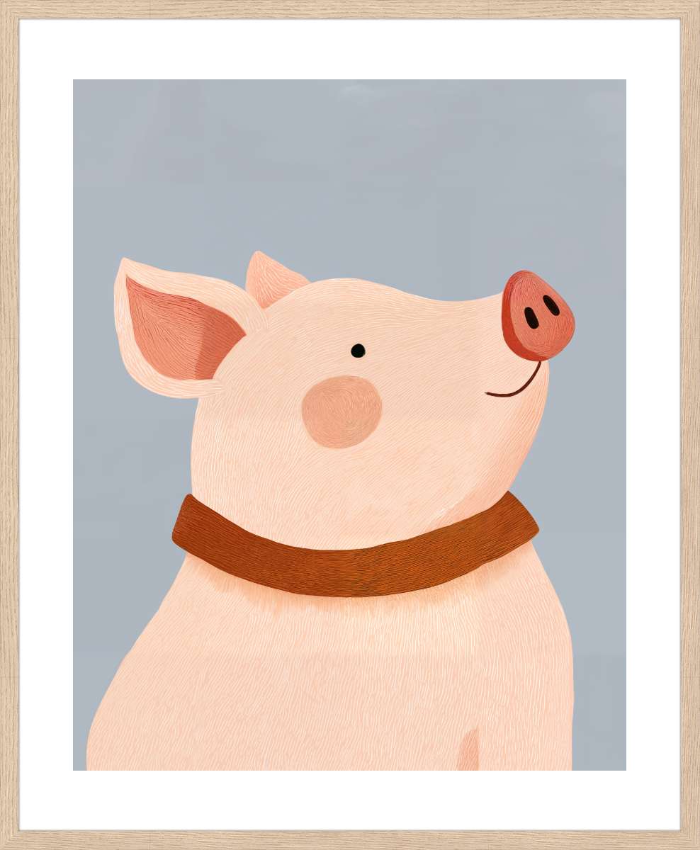 Oak Frame with White Border