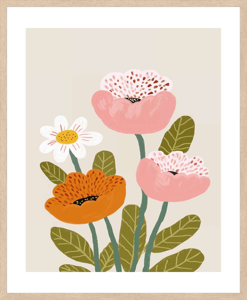 Oak Frame with White Border