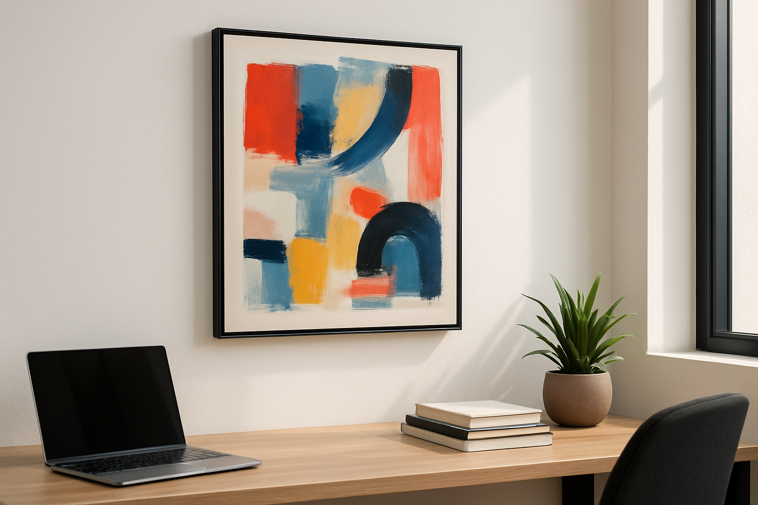 artwork on office wall