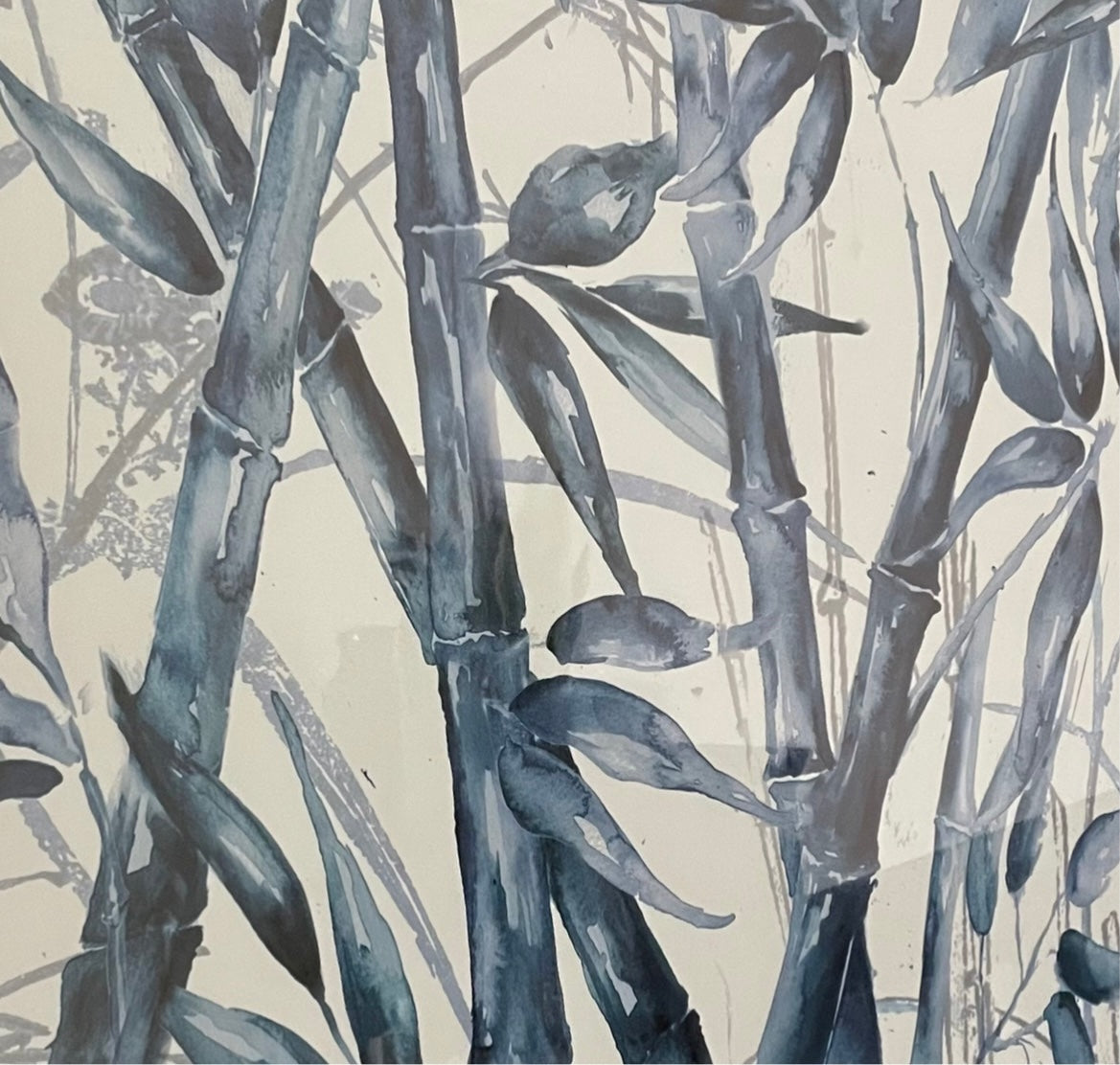 Framed Blue Bamboo - Print A