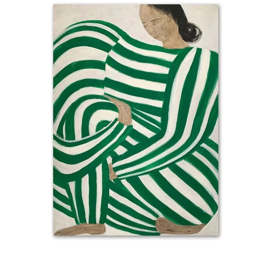 (HIRED) Vintage Woman (Green and White)