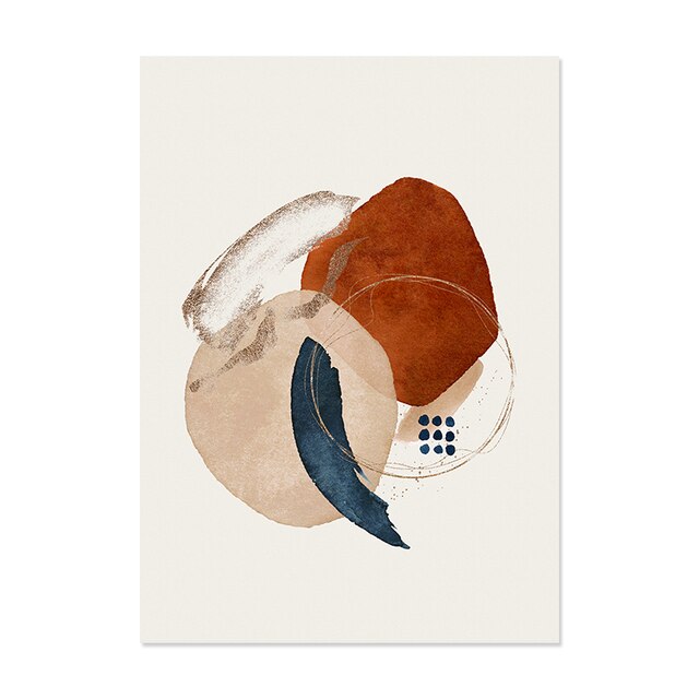 (HIRED) Abstract Watercolours Blue, Tans & Beige - Print A