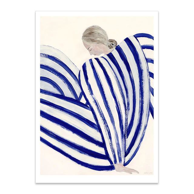 (HIRED) Vintage Woman (Blue and White)