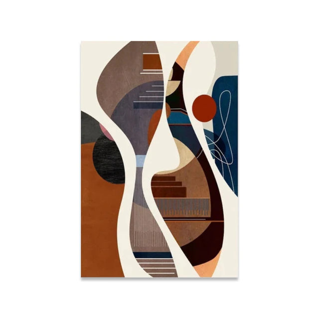 Abstract Geometric Tan - Print A