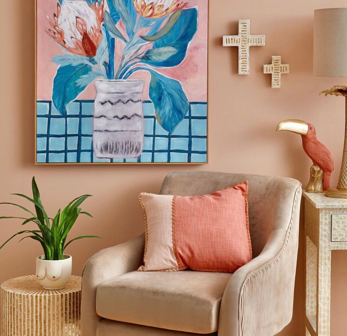 Maisie - Protea Oak Framed Oil Painting (80 x 100 cm)