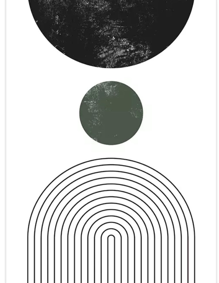 (HIRED) Abstract Spots - Print A - Green and Black