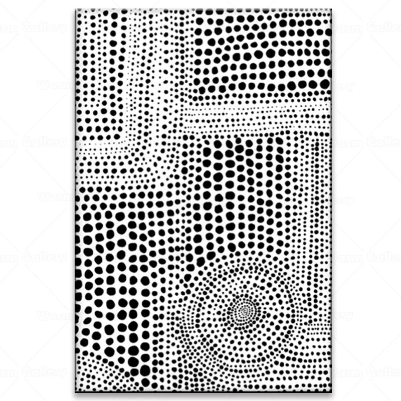 (HIRED) Framed Abstract Black Dot Print B