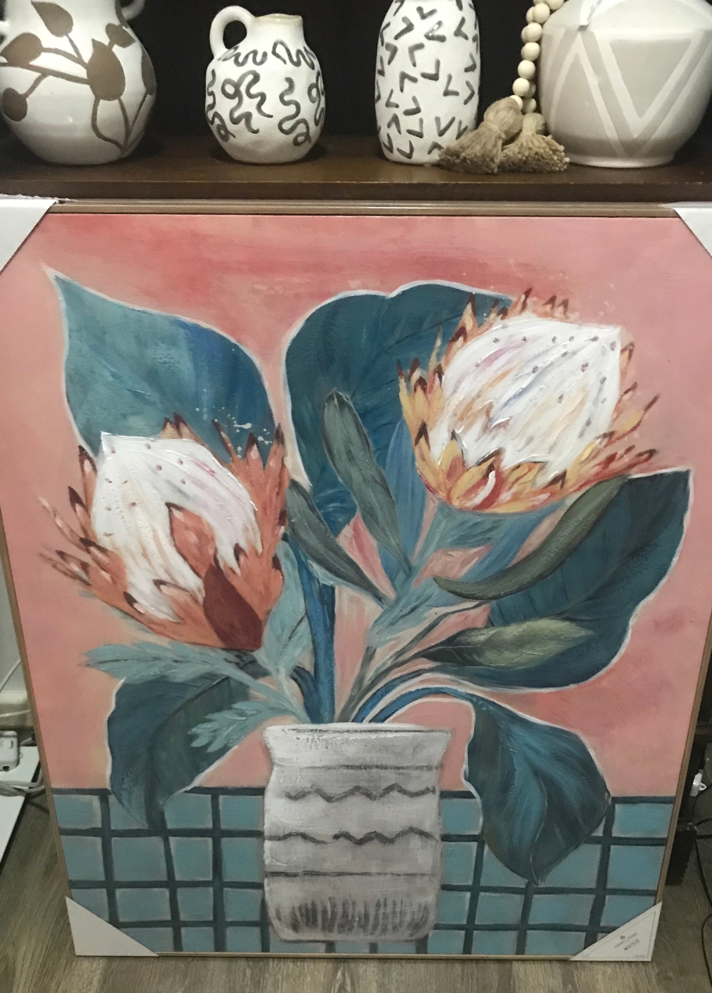 Maisie - Protea Oak Framed Oil Painting (80 x 100 cm)